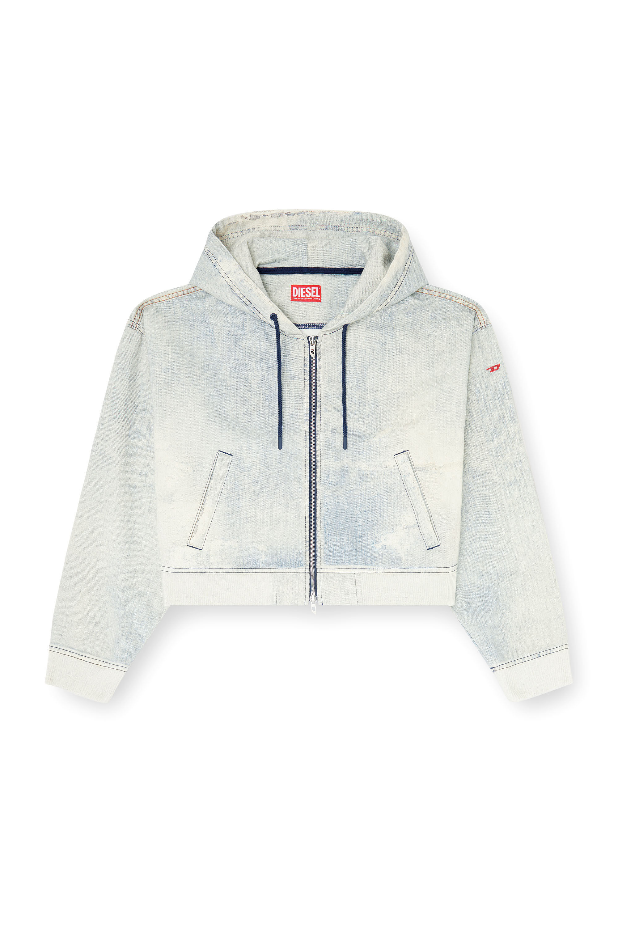 Diesel - DE-GIRI-CROP JOGG, Female's ジョグ ジップアップパーカー in ライトブルー - 2