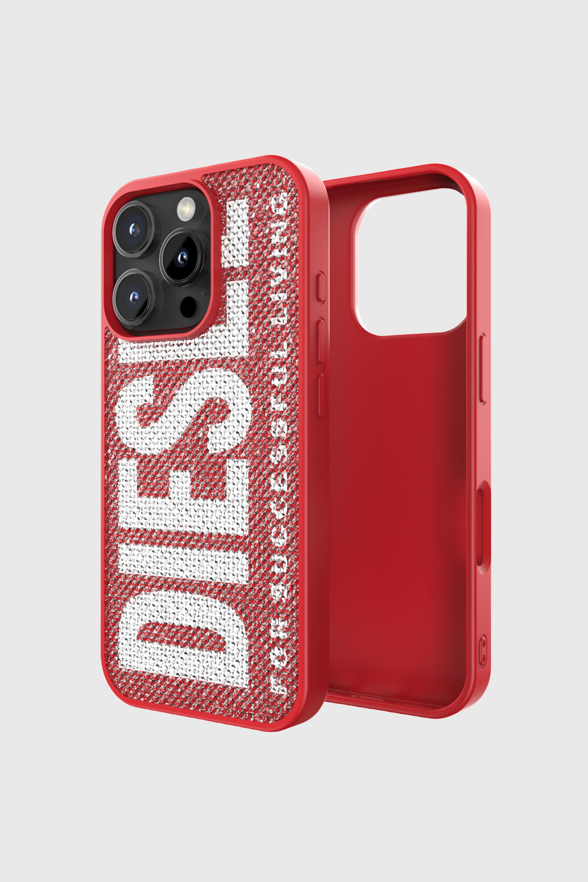 Diesel - 60188 MOULDED CASE, Unisex's Swarovski Crystal Case for iP 16 Pro in レッド - 1