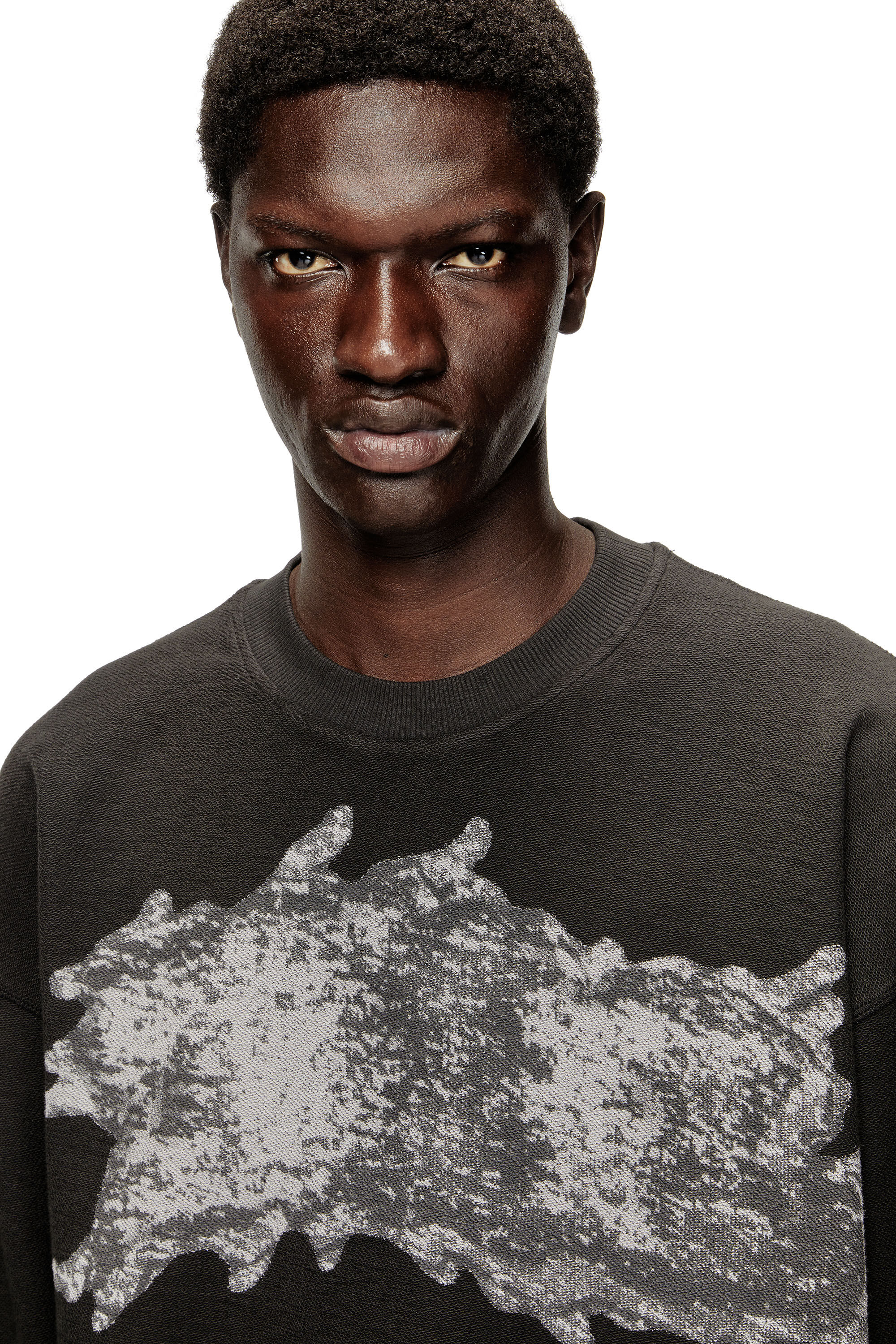 S-VALENTIN-JMBV Sweatshirt with graffiti print｜グレー｜メンズ｜DIESEL