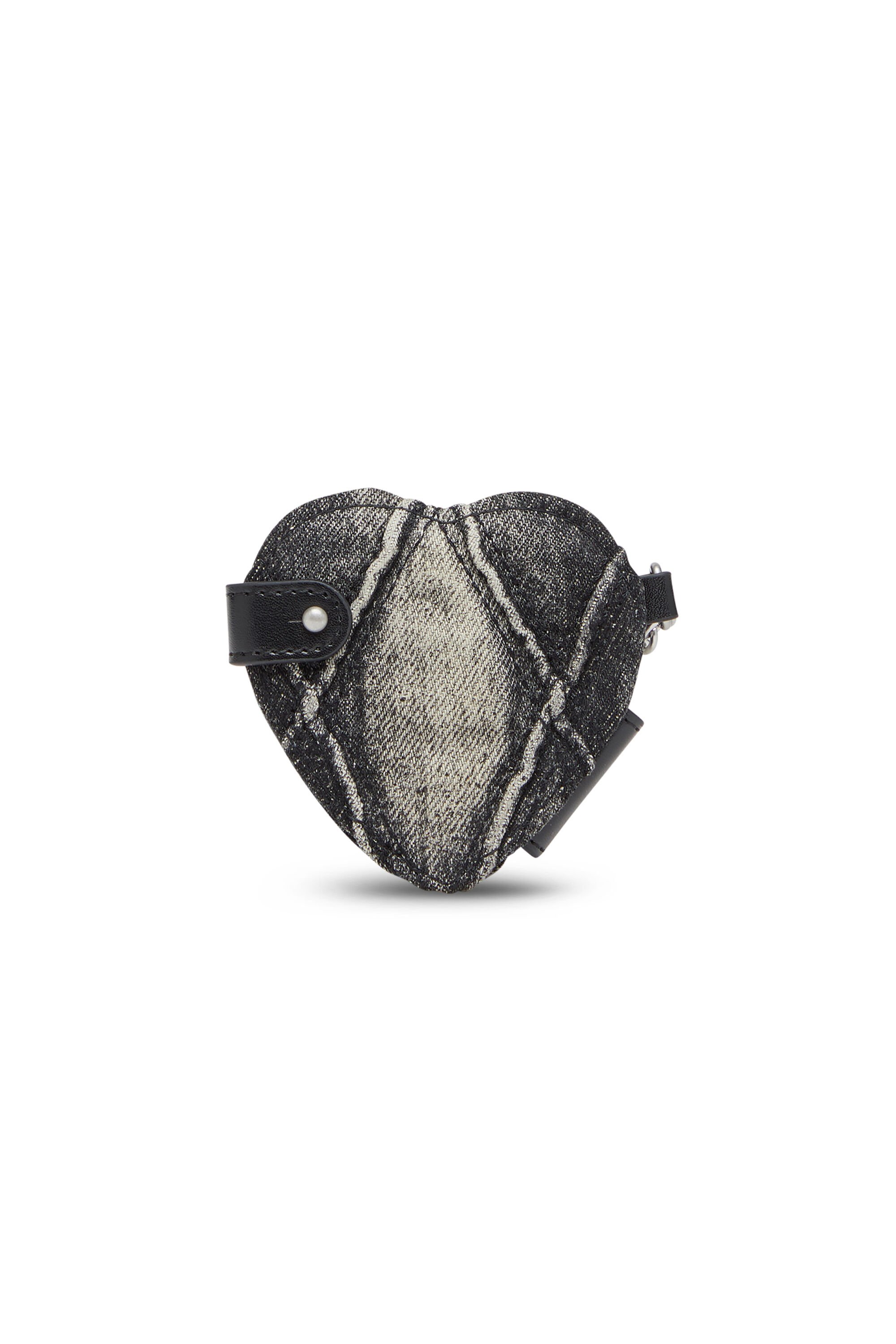 Diesel - CHARM-D MIRROR, Female's Mirror charm in argyle quilted denim in ブラック - 2
