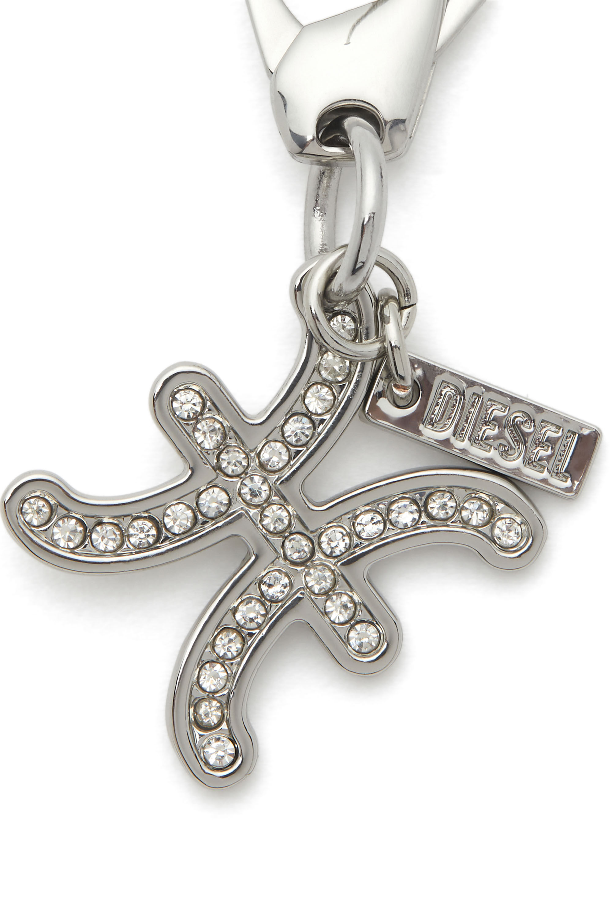 CHARM PISCES Metal Pisces charm with rhinestones｜シルバー