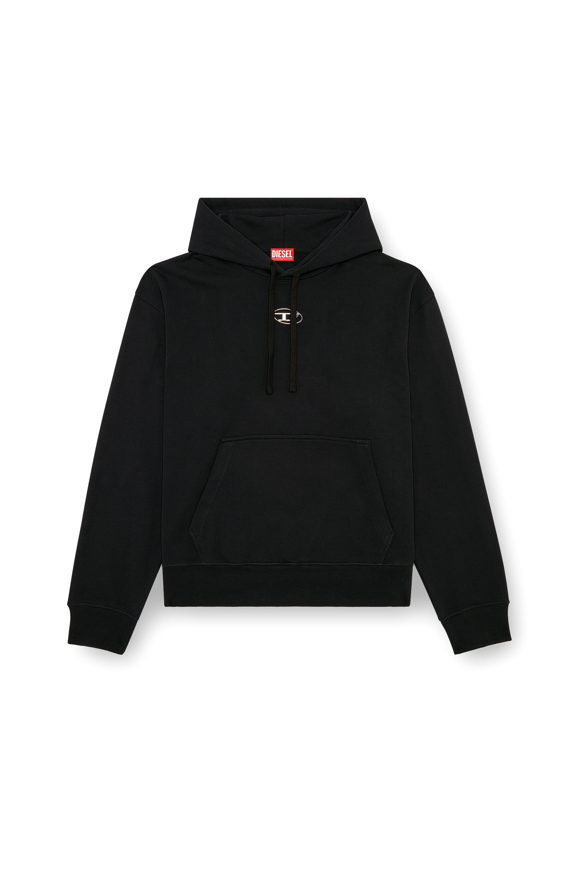 Diesel - S-MACS-HOOD-OD, Male's Hoodie with metallic logo in ブラック - 2