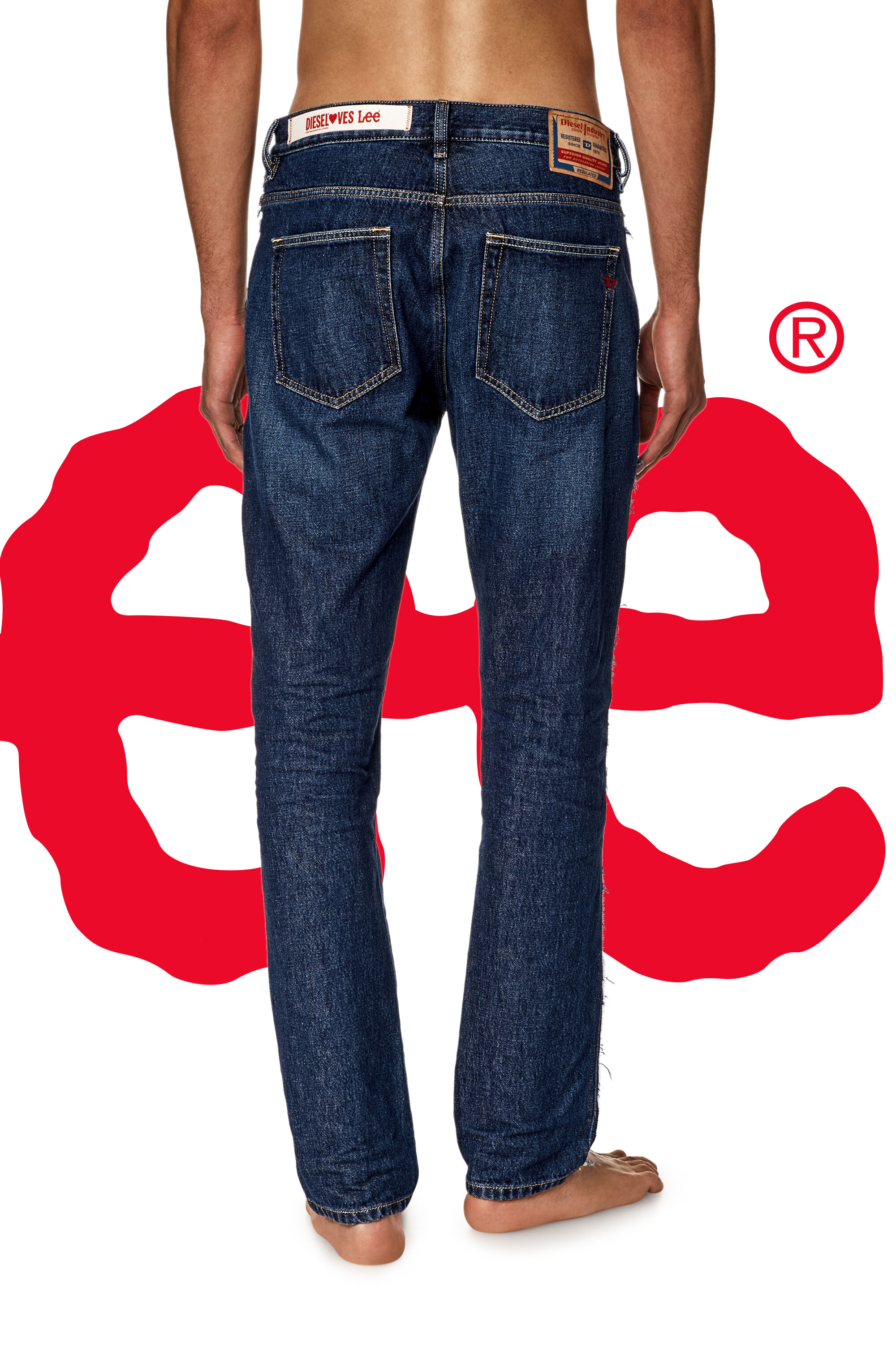 Diesel - Unisex's Regular Jeans Dieseloves 04 09K47, ミディアムブルー - 6