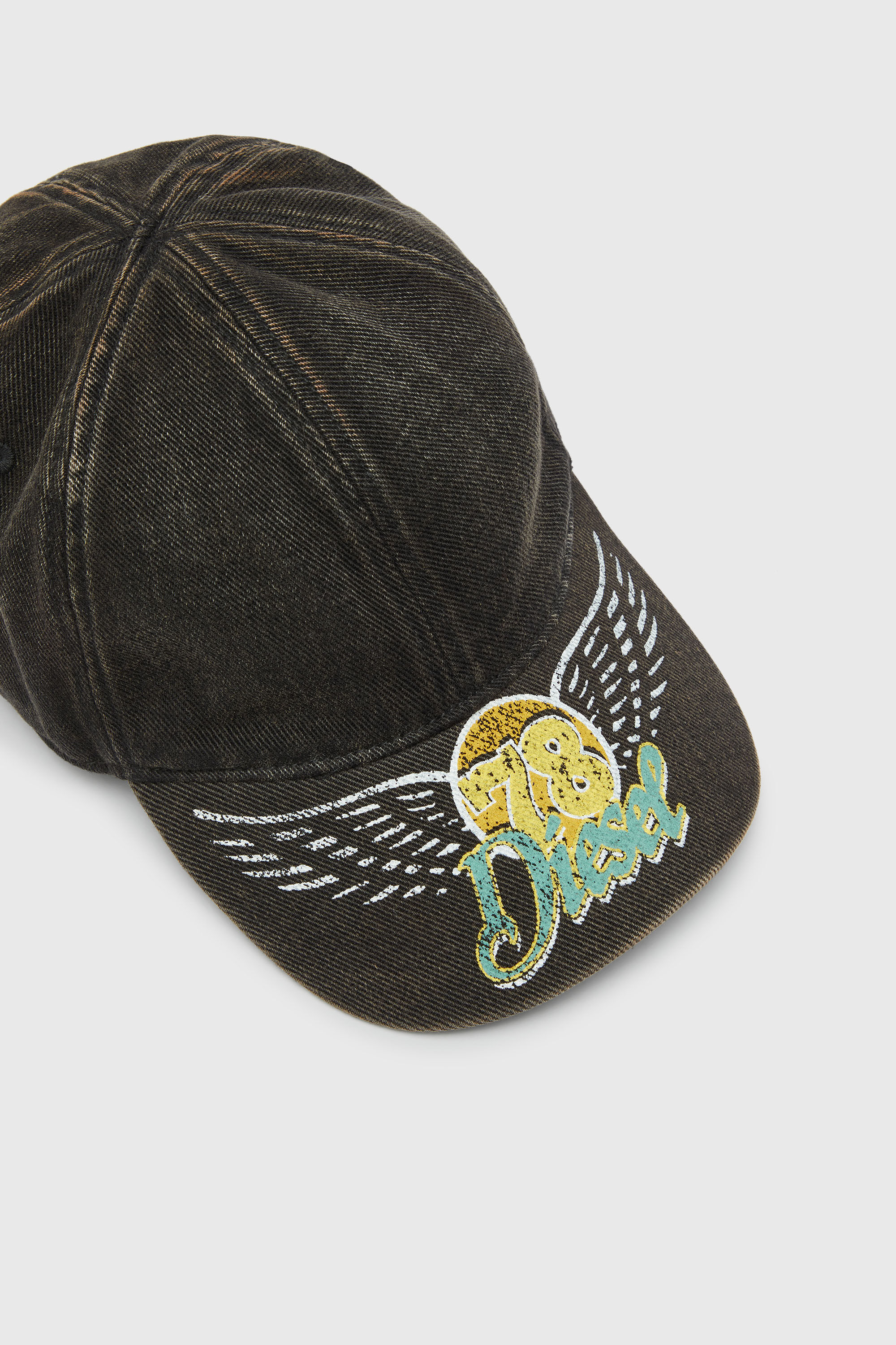 Diesel - C-ZANZY, Male's Baseball cap in treated denim in ブラック - 3