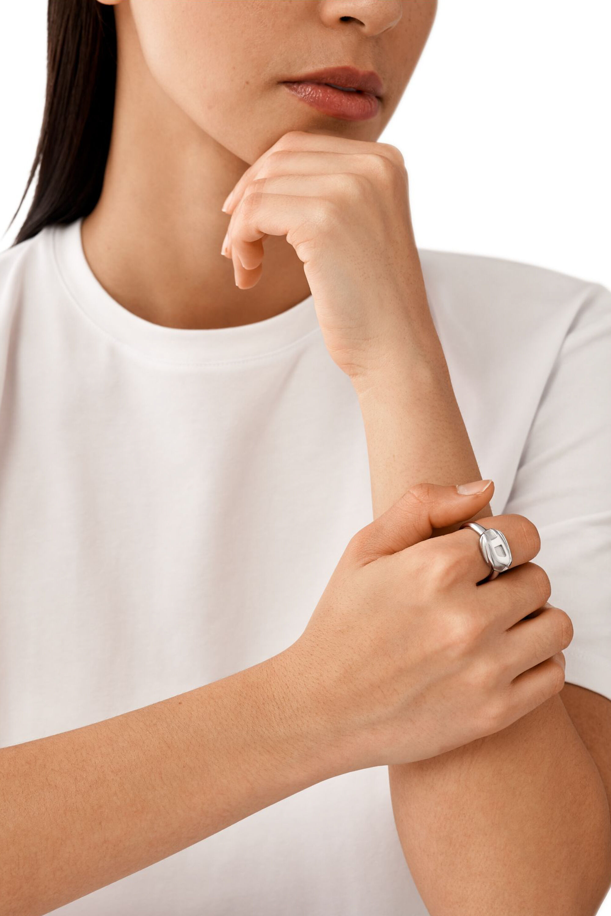 DX1485 Stainless steel signet ring｜シルバー｜メンズ｜DIESEL