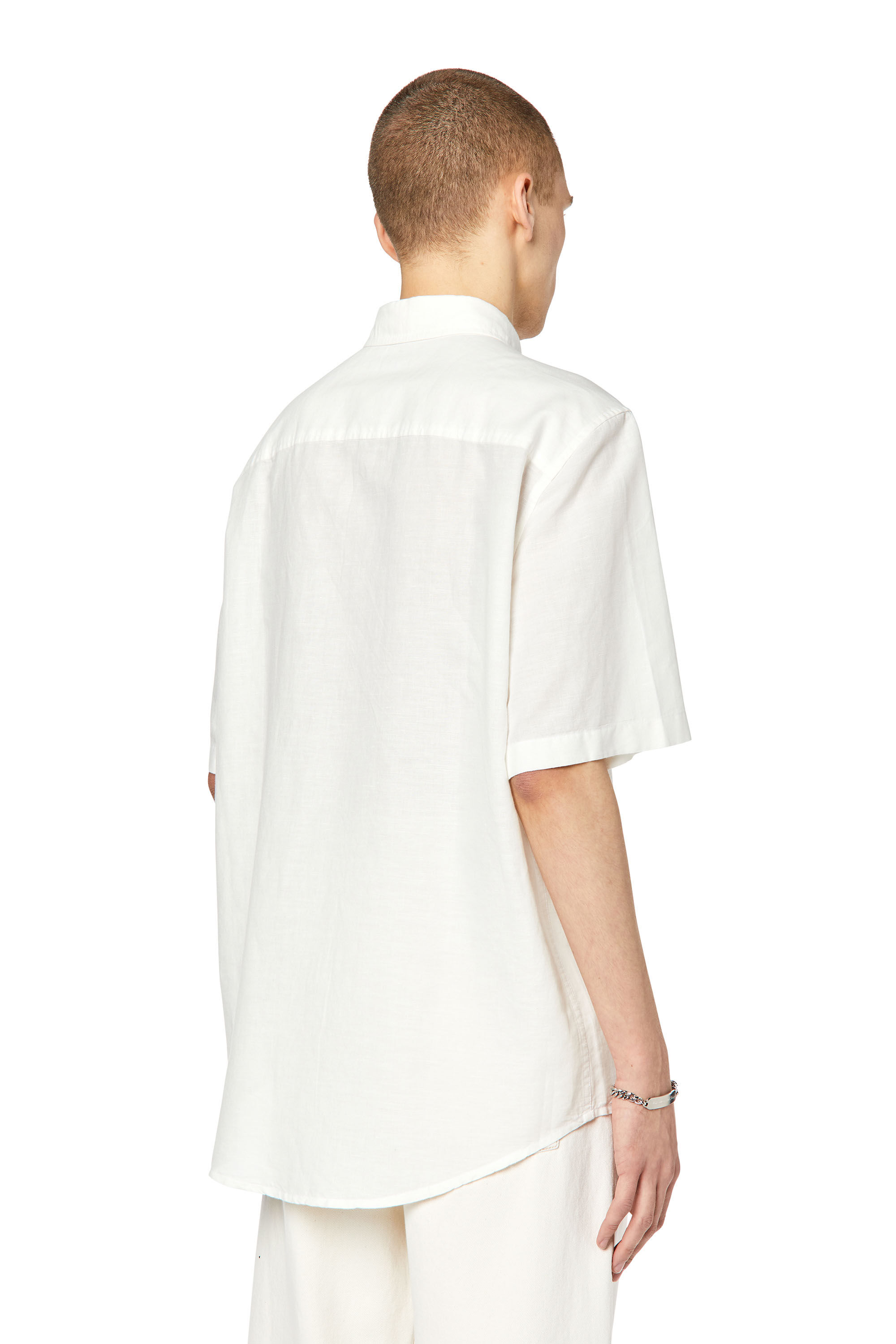 S-OMAR-SSL （MEN）: コットンリネン半袖シャツ｜ディーゼル（DIESEL