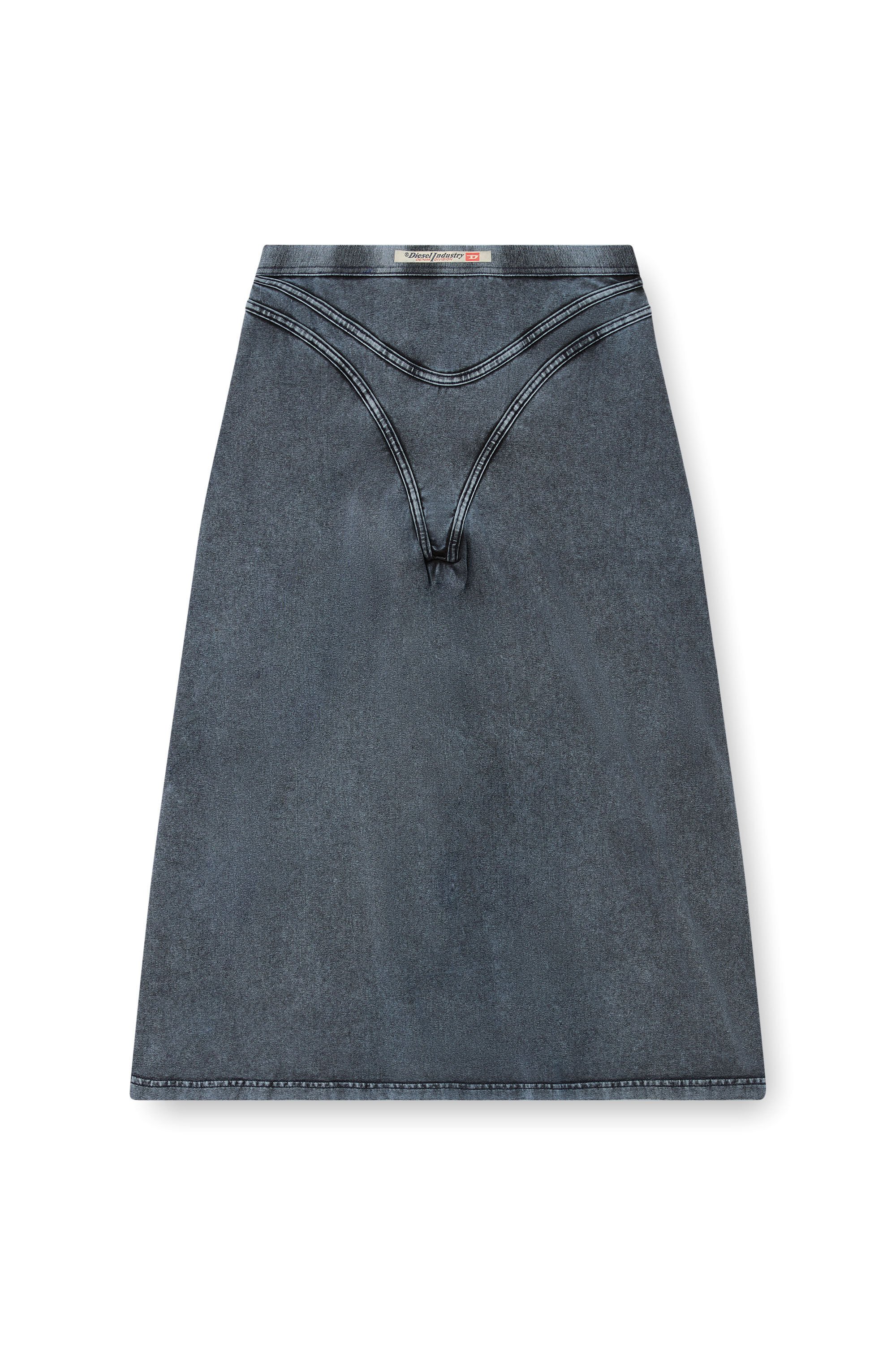Diesel - O-ALLINE, Female's Midi skirt in denim-look jersey in ダークブルー - 2