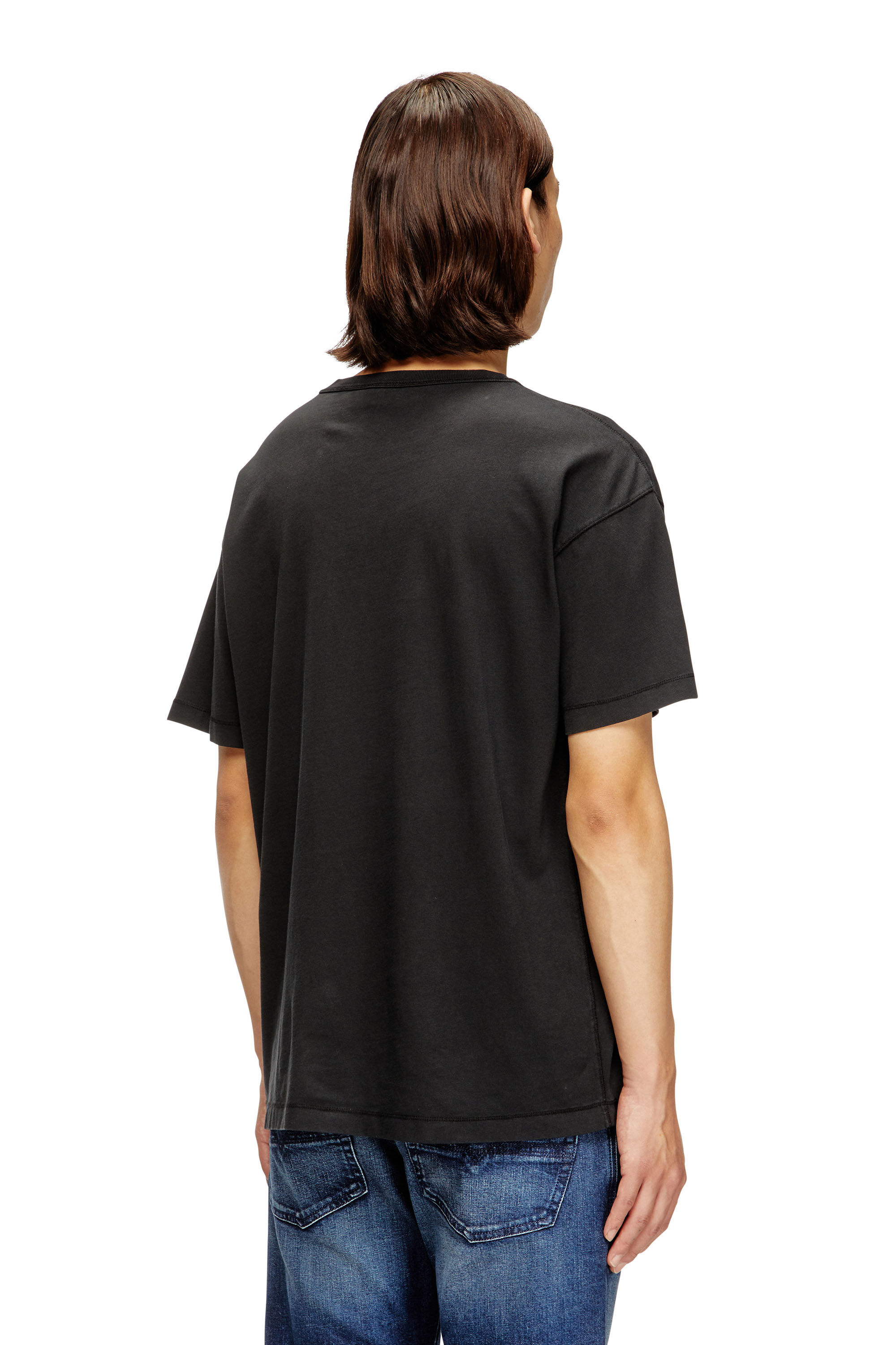 Diesel - T-NORM-IOD, Male's Light cotton T-shirt with metallic Oval D logo in ブラック - 4