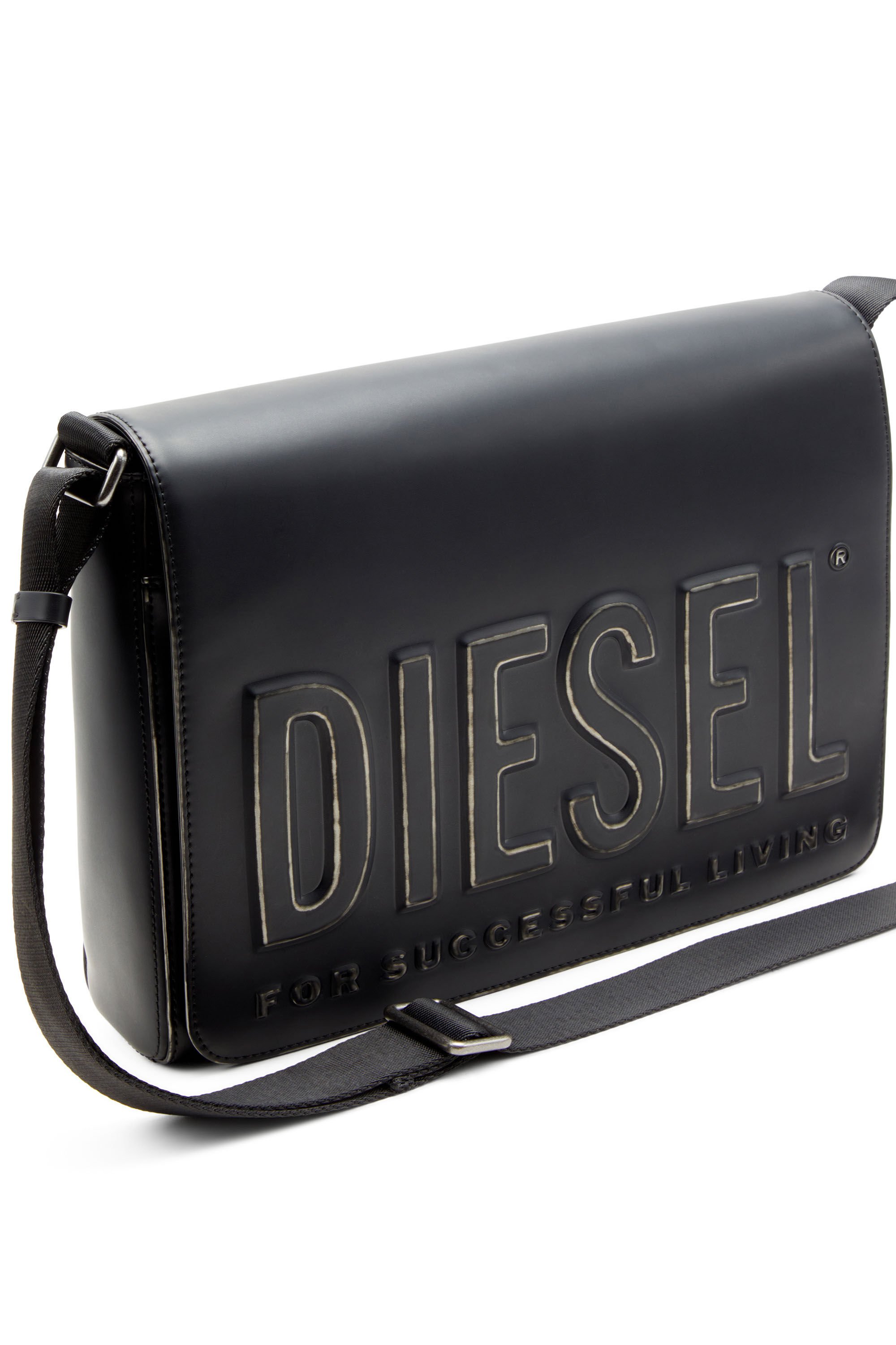 Diesel - DSL 3D MESSENGER S X, Male's Dsl 3D-Messenger bag in brushed PU in ブラック - 6