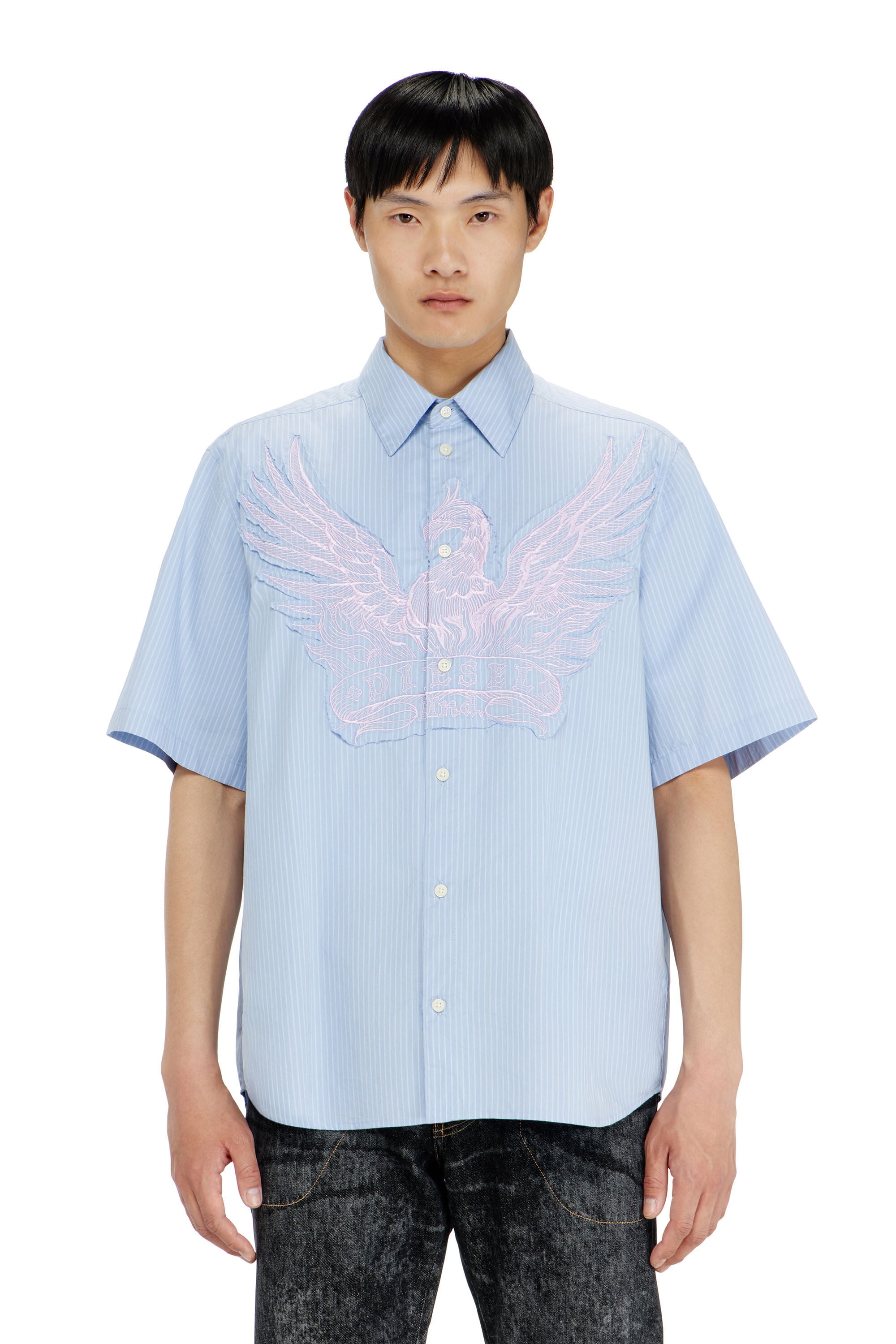 Diesel - S-SIMPLY-SS-AGCZ, Male's 半袖シャツ in ライトブルー - 3