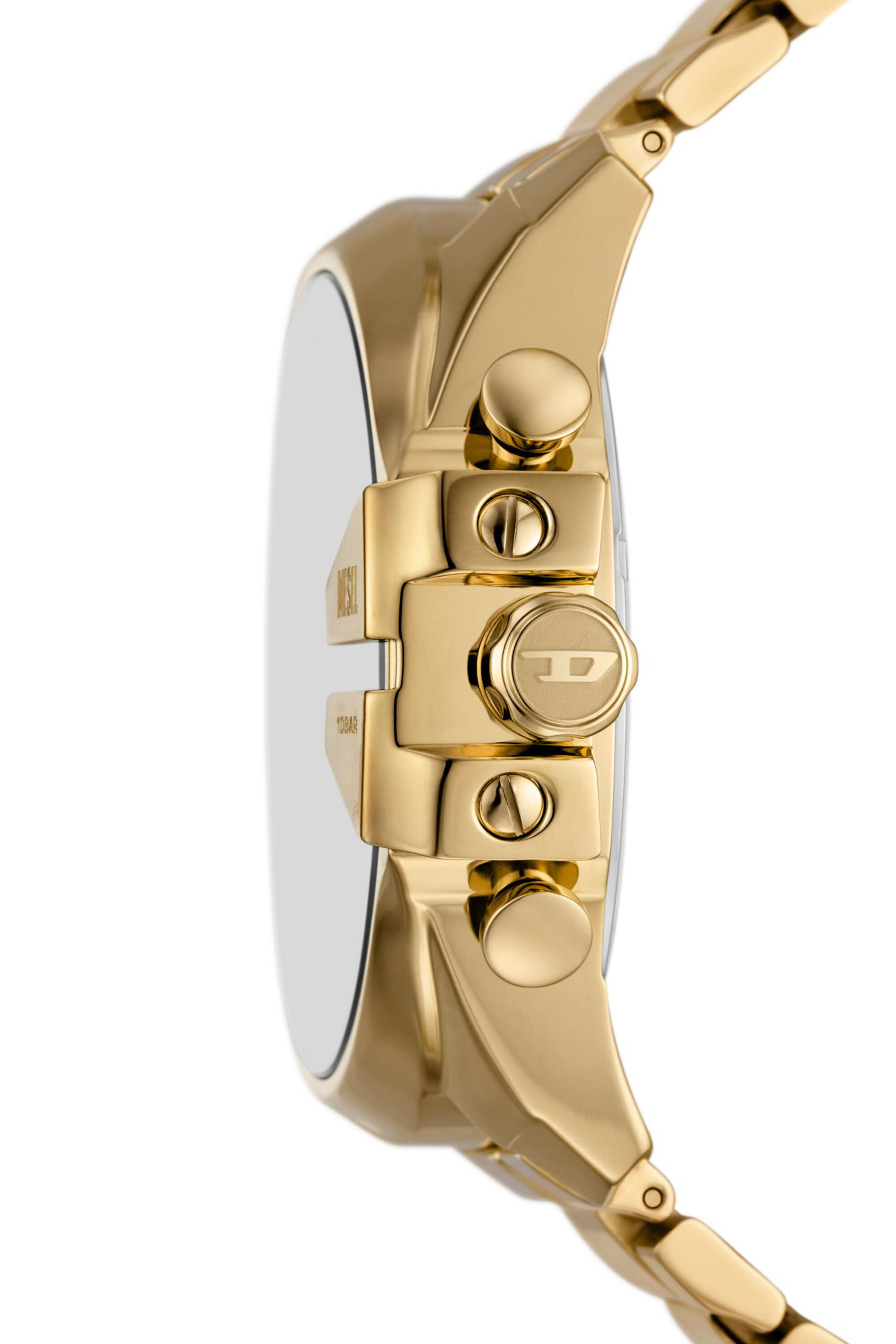 Diesel - DZ4662, Male's Mega Chief chronograph gold-tone stainless steel watch in ゴールド - 3