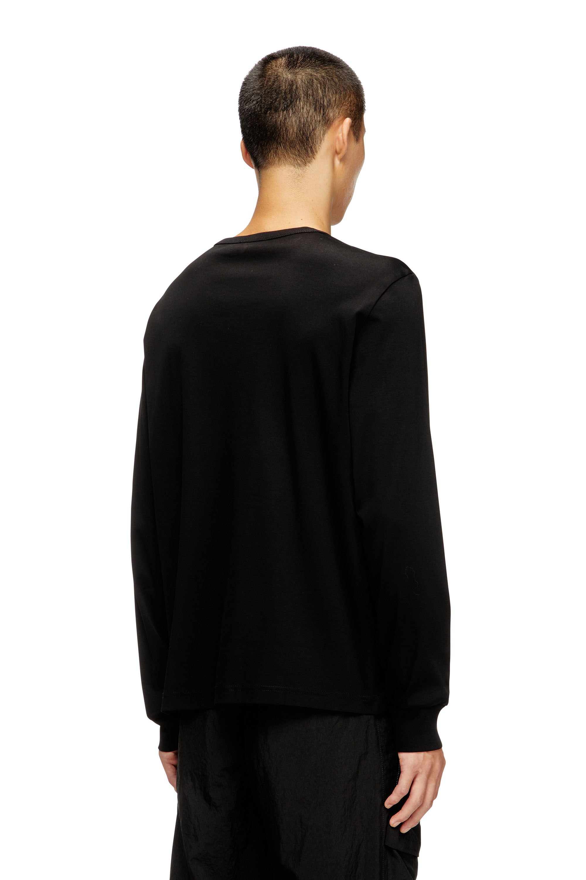 Diesel - T-MADJUST-LS-T1, Male's 長袖Tシャツ in ブラック - 4