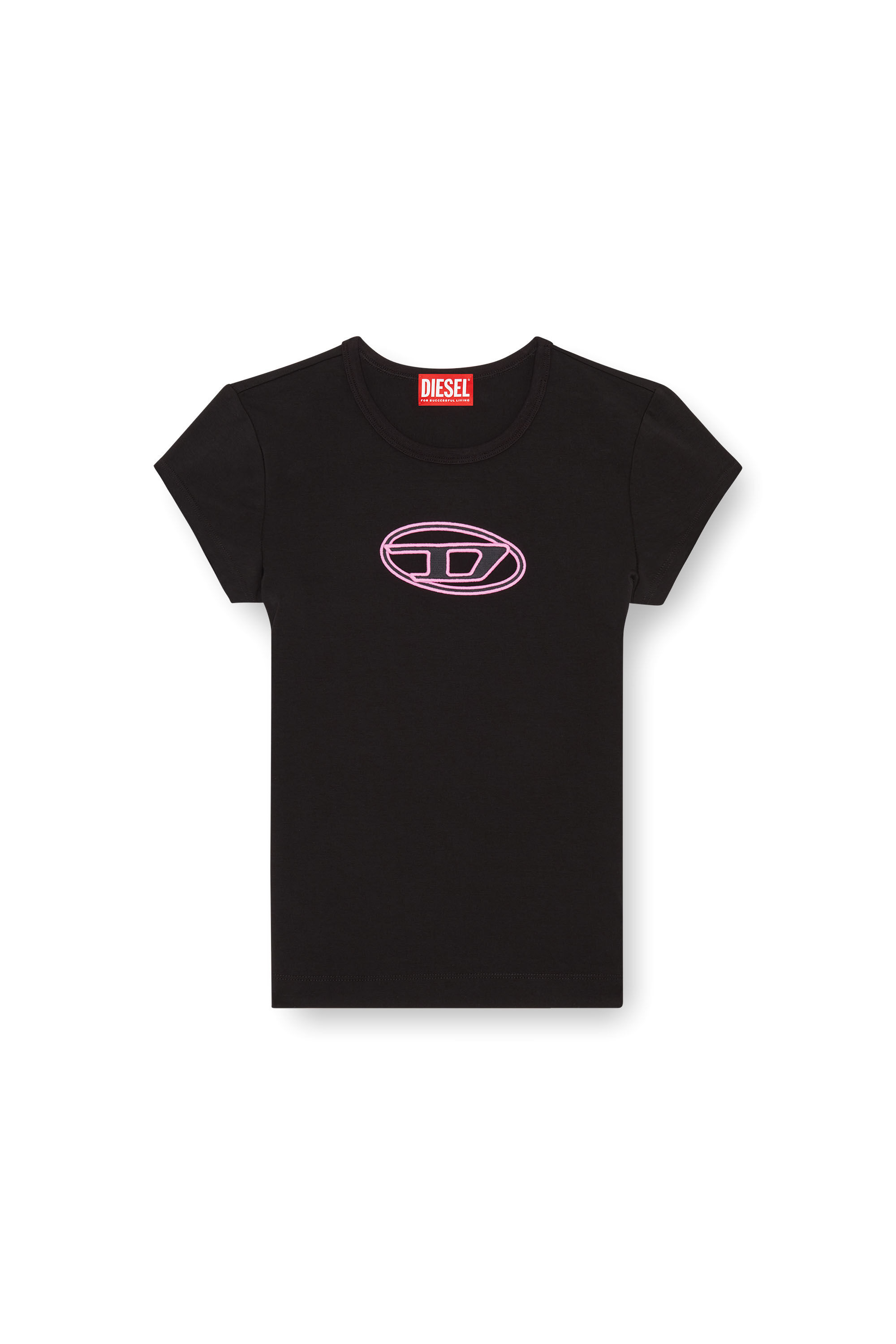 T-ANGIE｜ウィメンズ｜ロゴTシャツ ｜ブラック/ピンク｜ディーゼル（DIESEL）公式オンラインストア