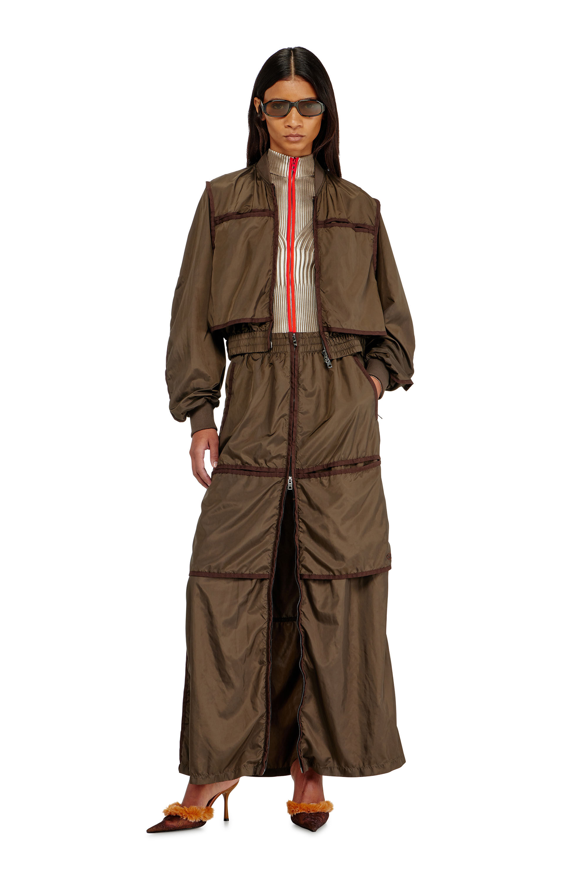 Diesel - O-HYTON, Female's スカート in ブラウン - 1