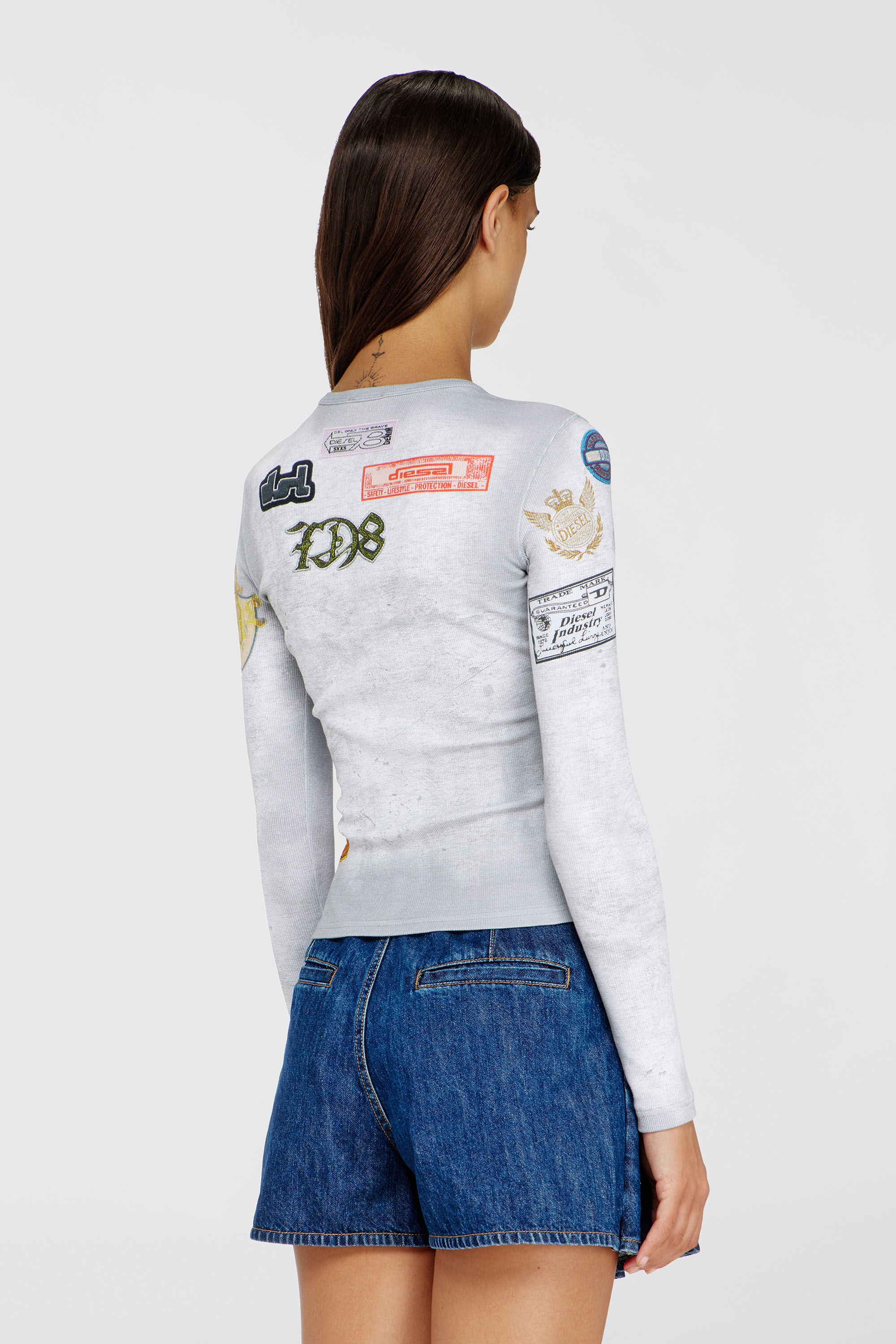 Diesel - T-ELE-LONGSLEEVE, Female's 長袖Tシャツ in ホワイト - 4