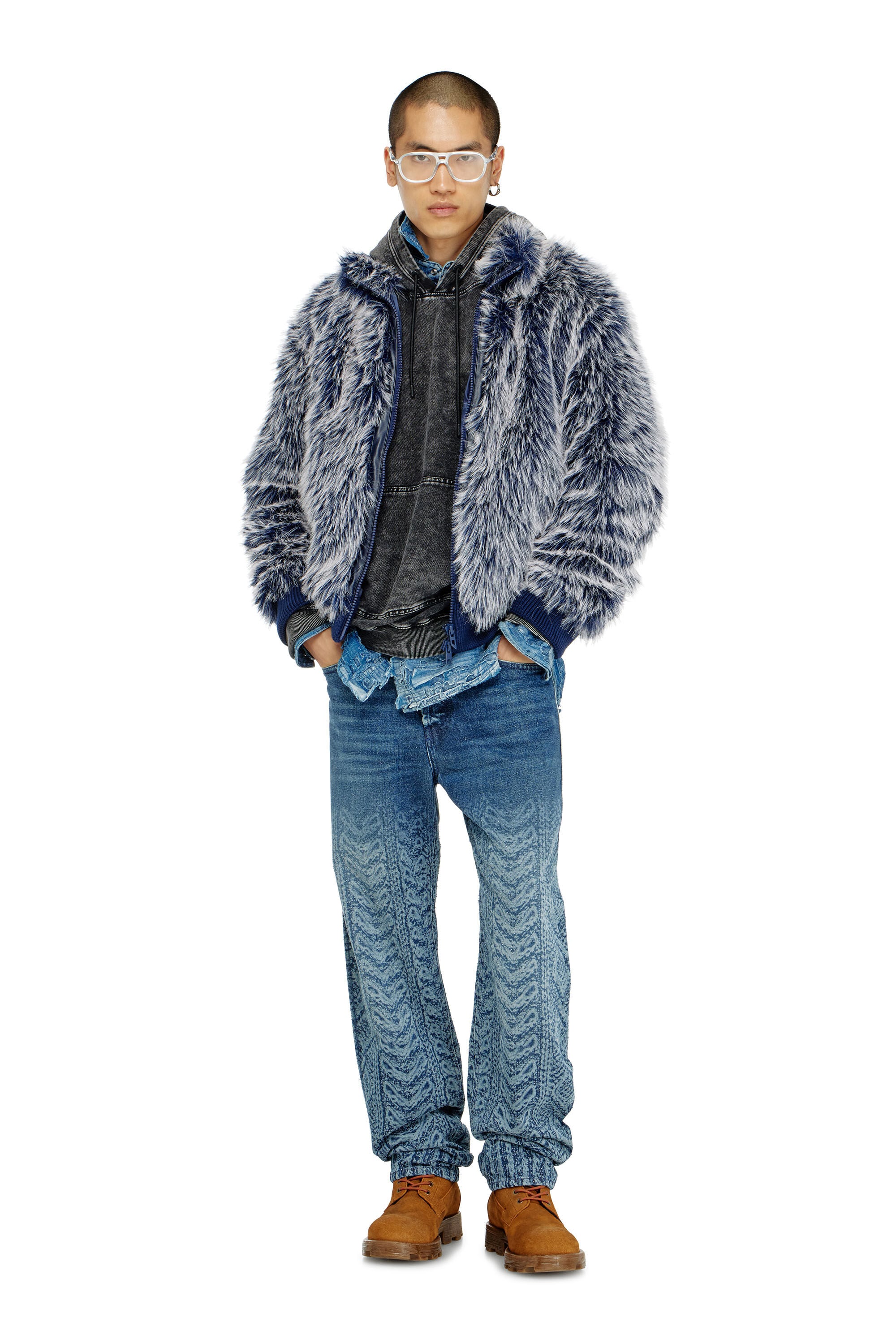 Diesel - S-BOXT-HOOD-TUK, Male's プルオーバーパーカー in ダークグレー - 1