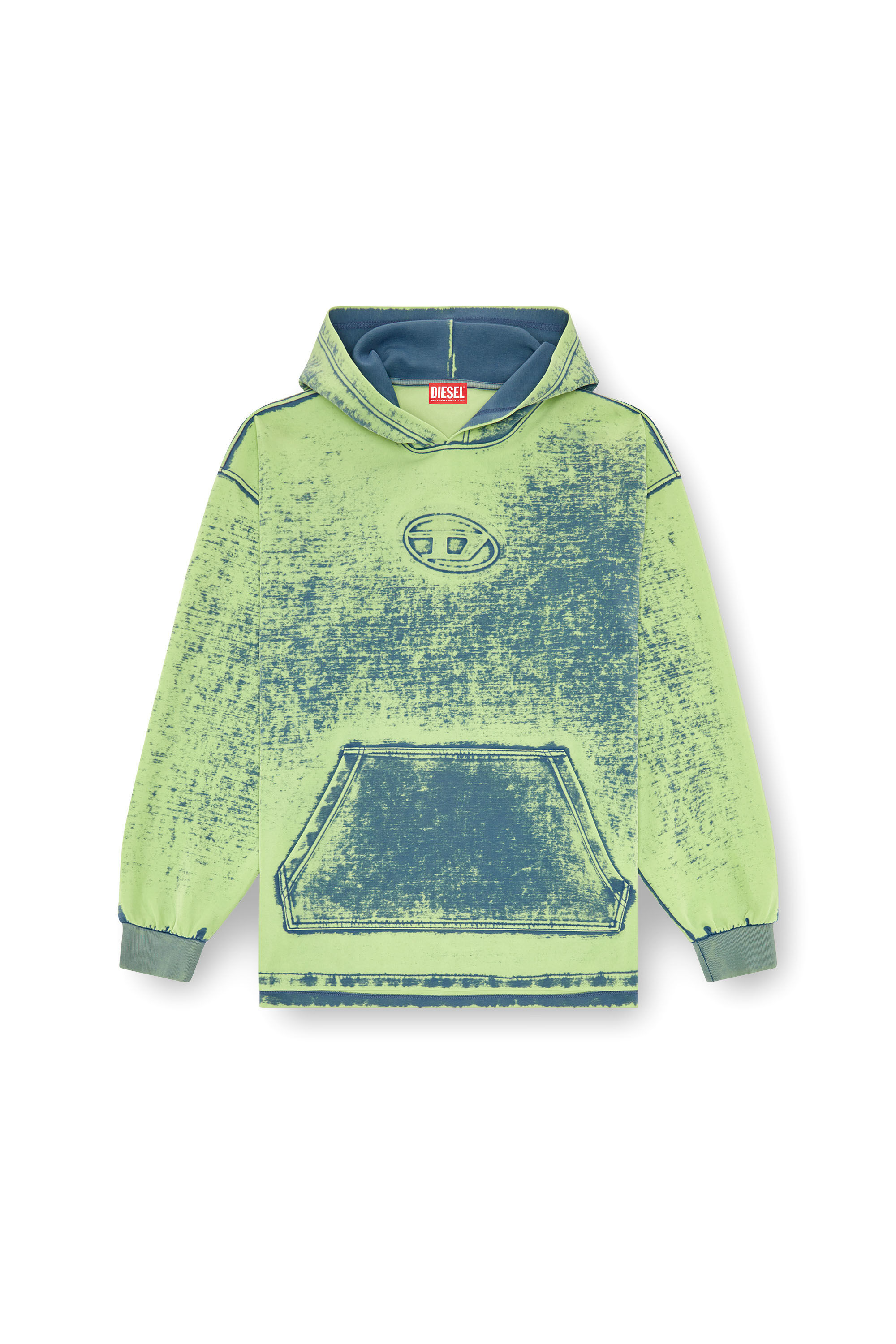 S-BAXT-HOOD-Q1 Burnout hoodie with embossed Oval D｜マルチ