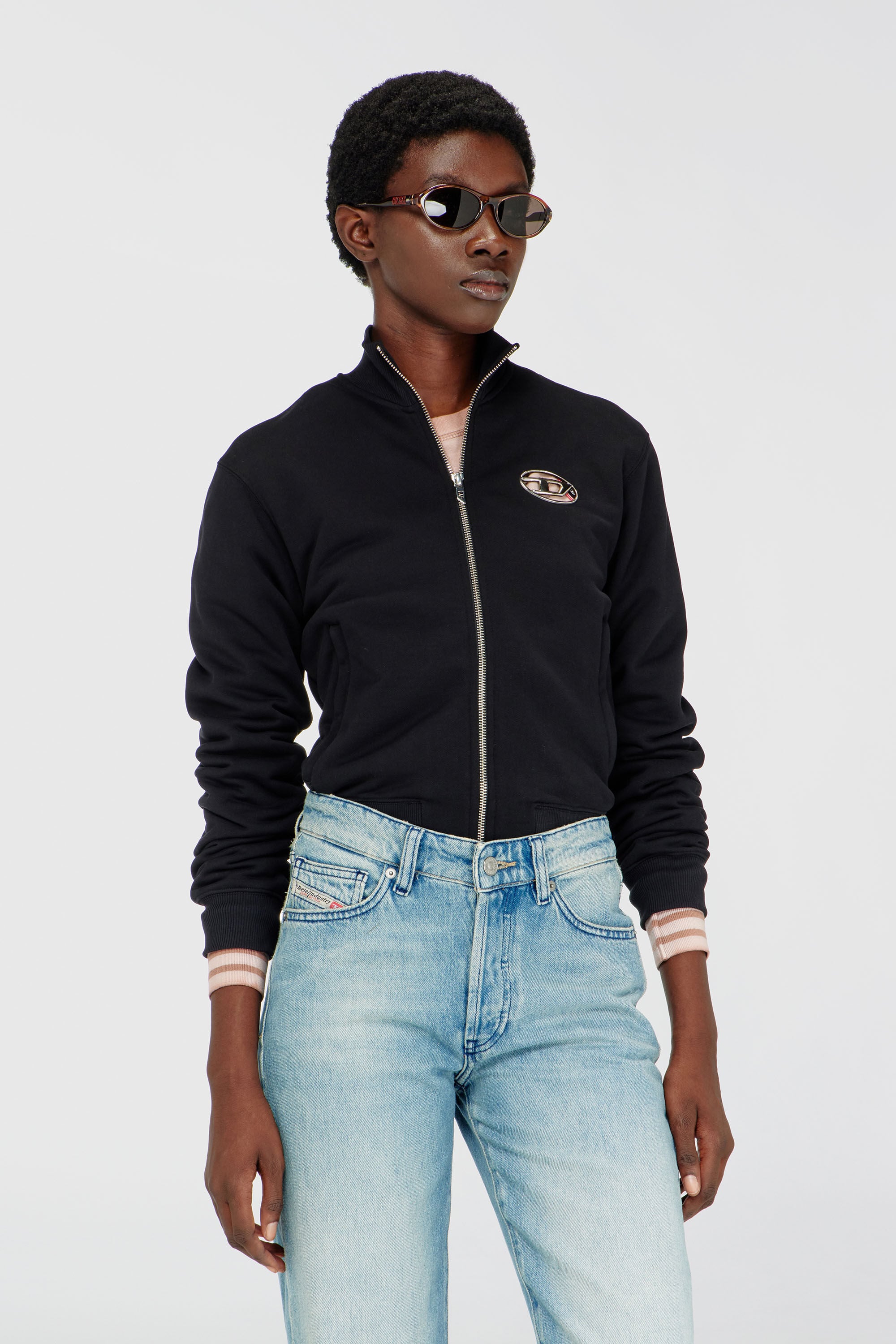DIESEL / ディーゼル ジップアップスウェット パーカー F-Flacin F-FLACIN ジップアップスウェット｜ブラック｜ウィメンズ｜DIESEL