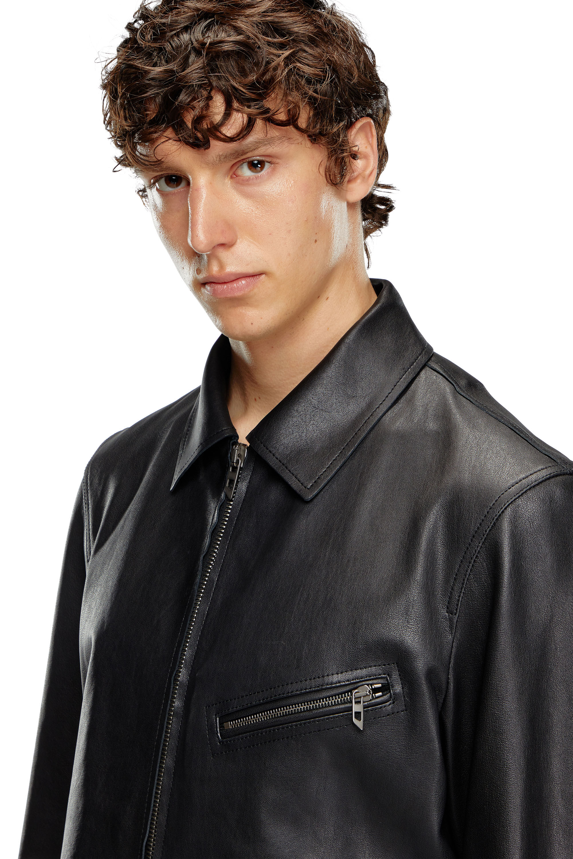 Diesel - L-KORN-A, Male's レザージャケット in ブラック - 4