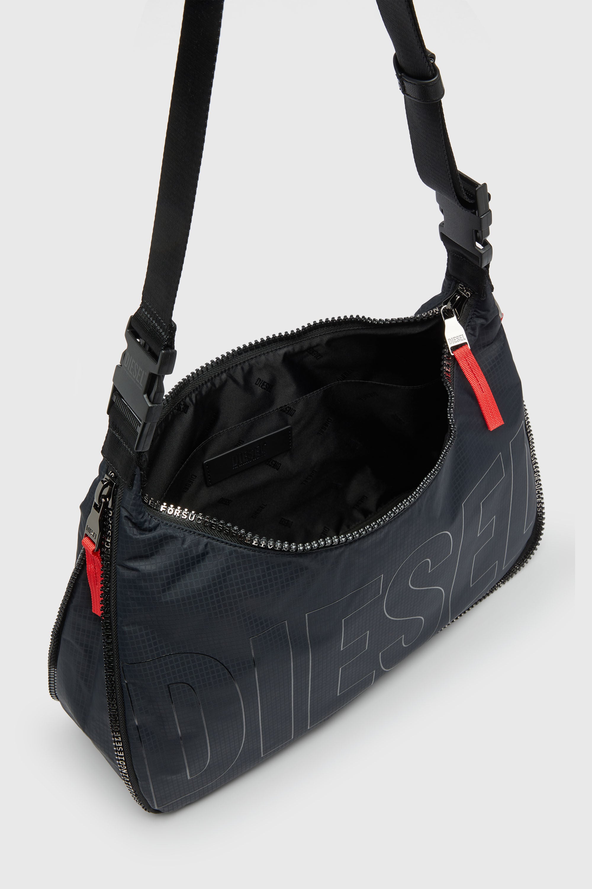 Diesel - ZIP-D SHOULDER L X, Unisex's ショルダーバッグ in ブラック - 4