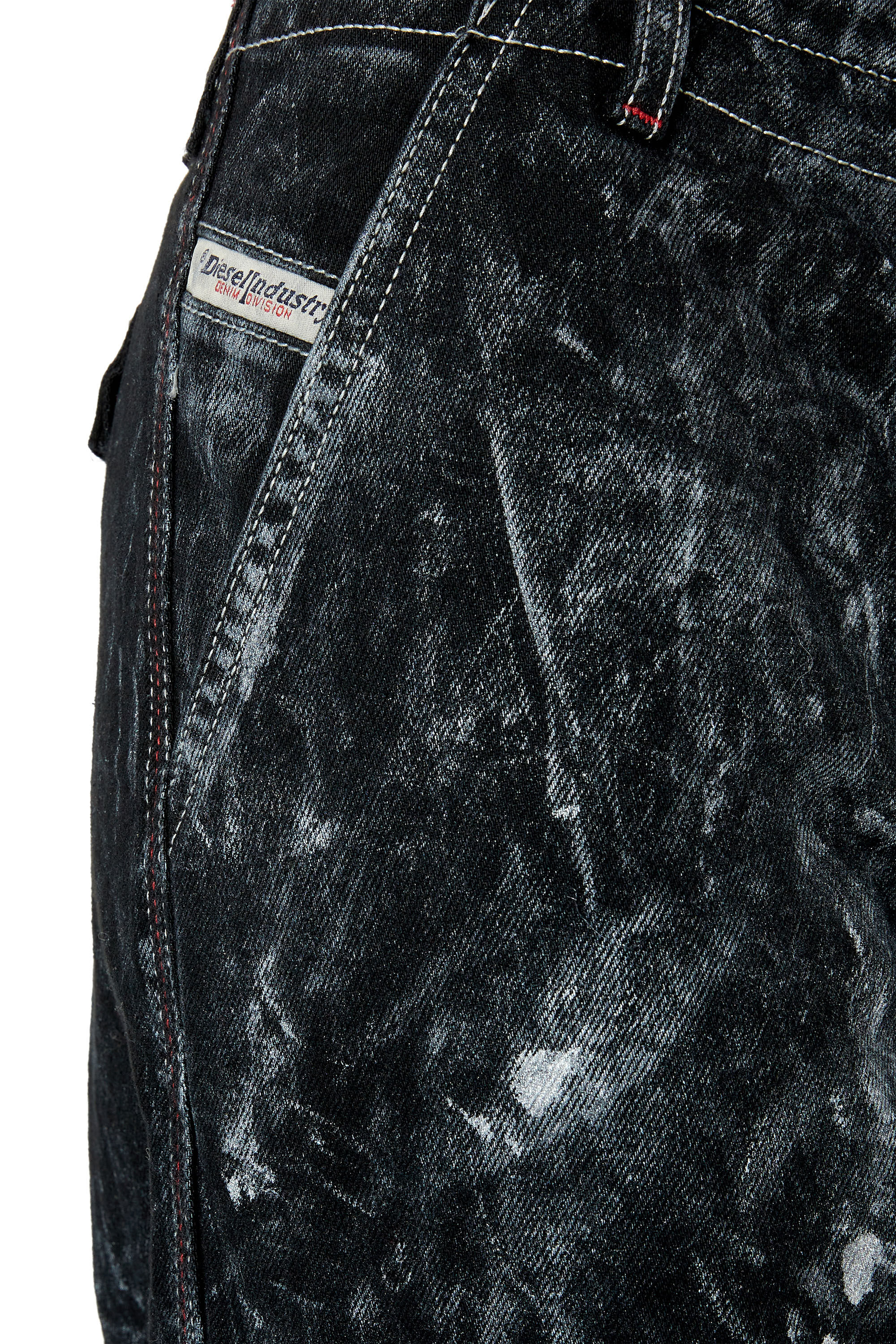 Diesel - Straight Jeans 1996 D-Sire 0EMAC, Female's SS23  デニム カーゴパンツ ルーズ in ブラック/ダークグレー - 4