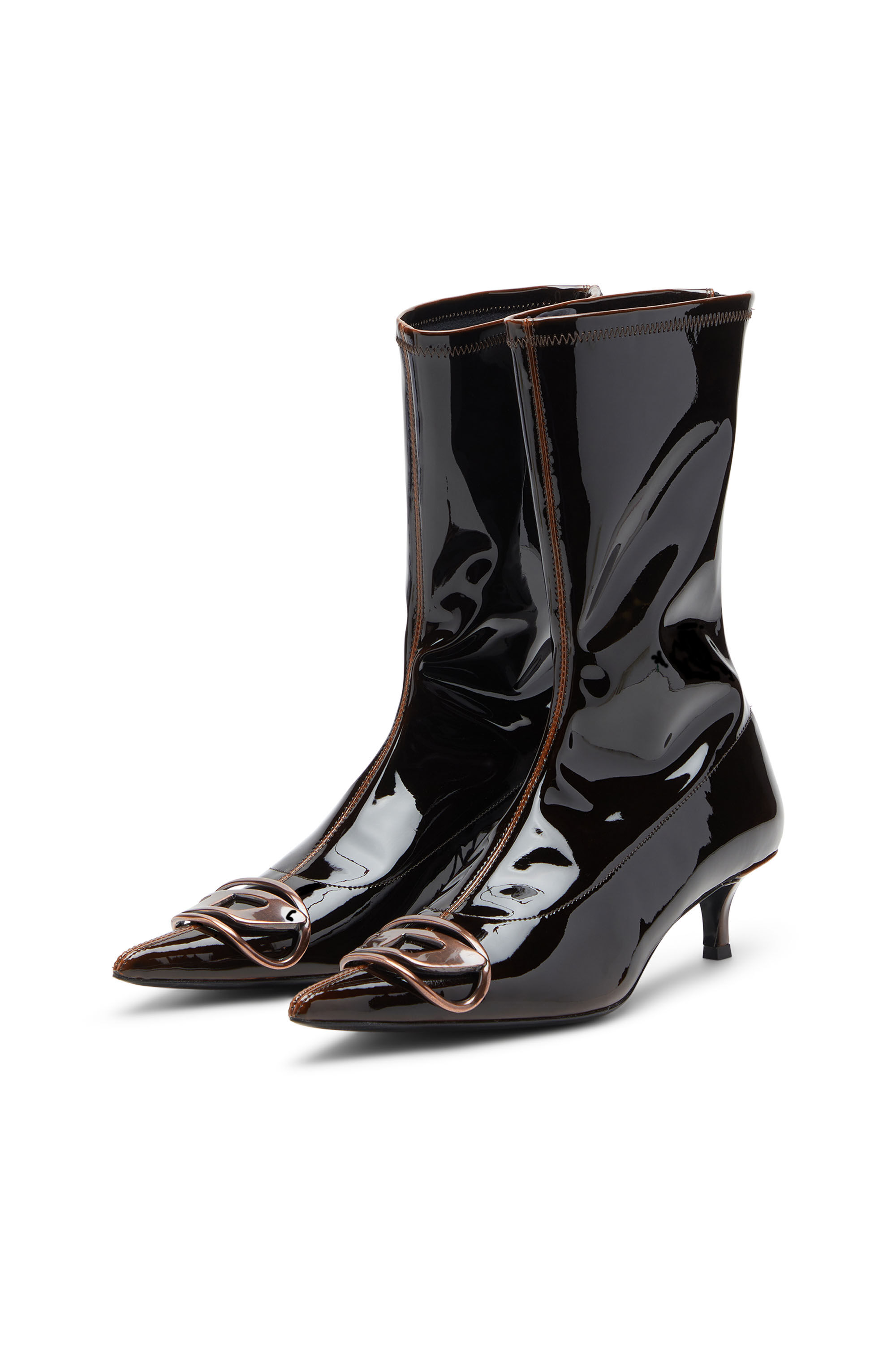 Diesel - D-VENUS KITTIE BT, Female's D-Venus-Ankle boots in liquid PU in ブルー/ブラウン - 7