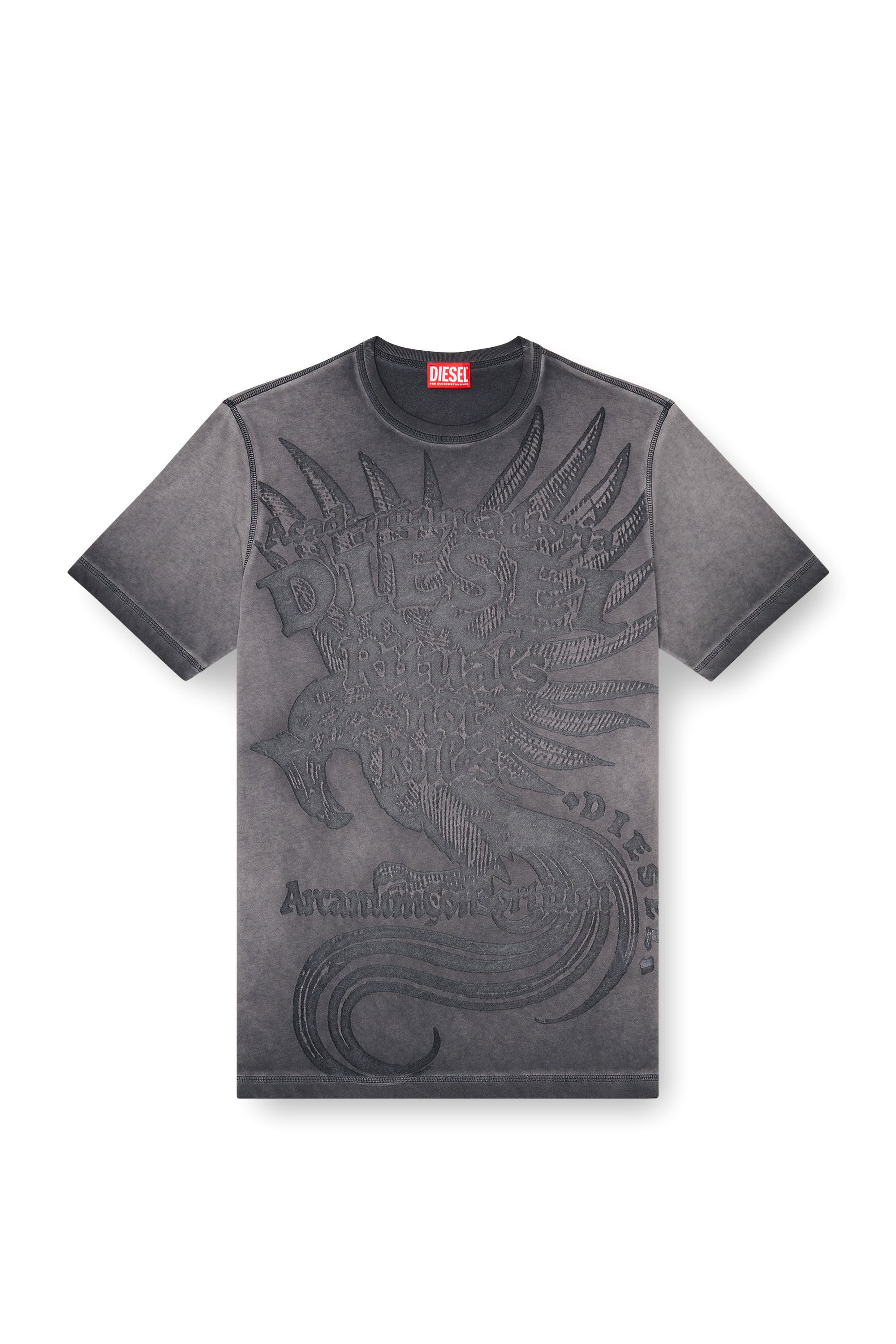 Diesel - T-RAWJUST-AA1, Male's Tシャツ in ダークグレー - 2