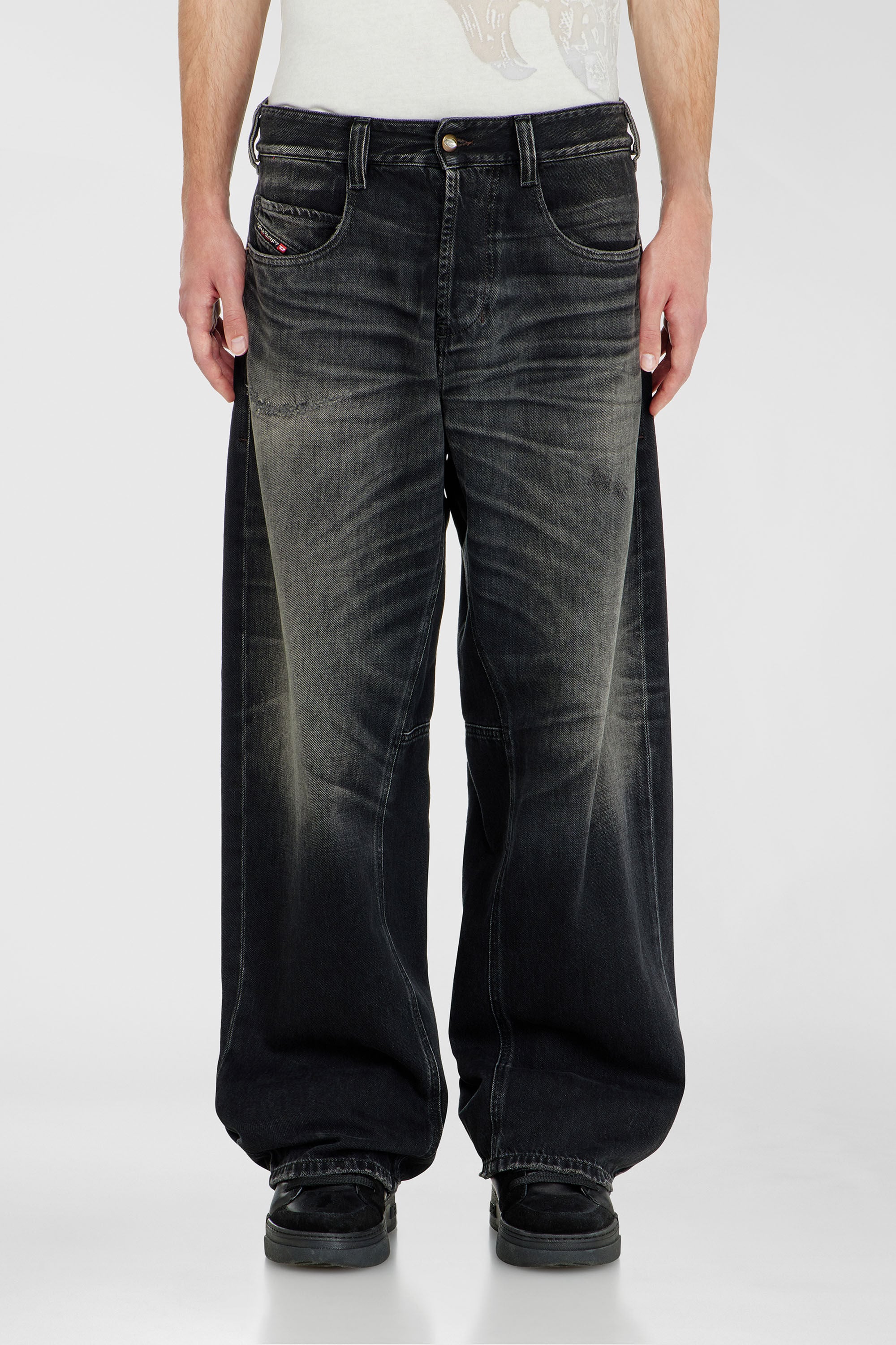 Diesel - Unisex's Relaxed Jeans 1997 D-Enim-M 09P65, ブラック/ダークグレー - 4
