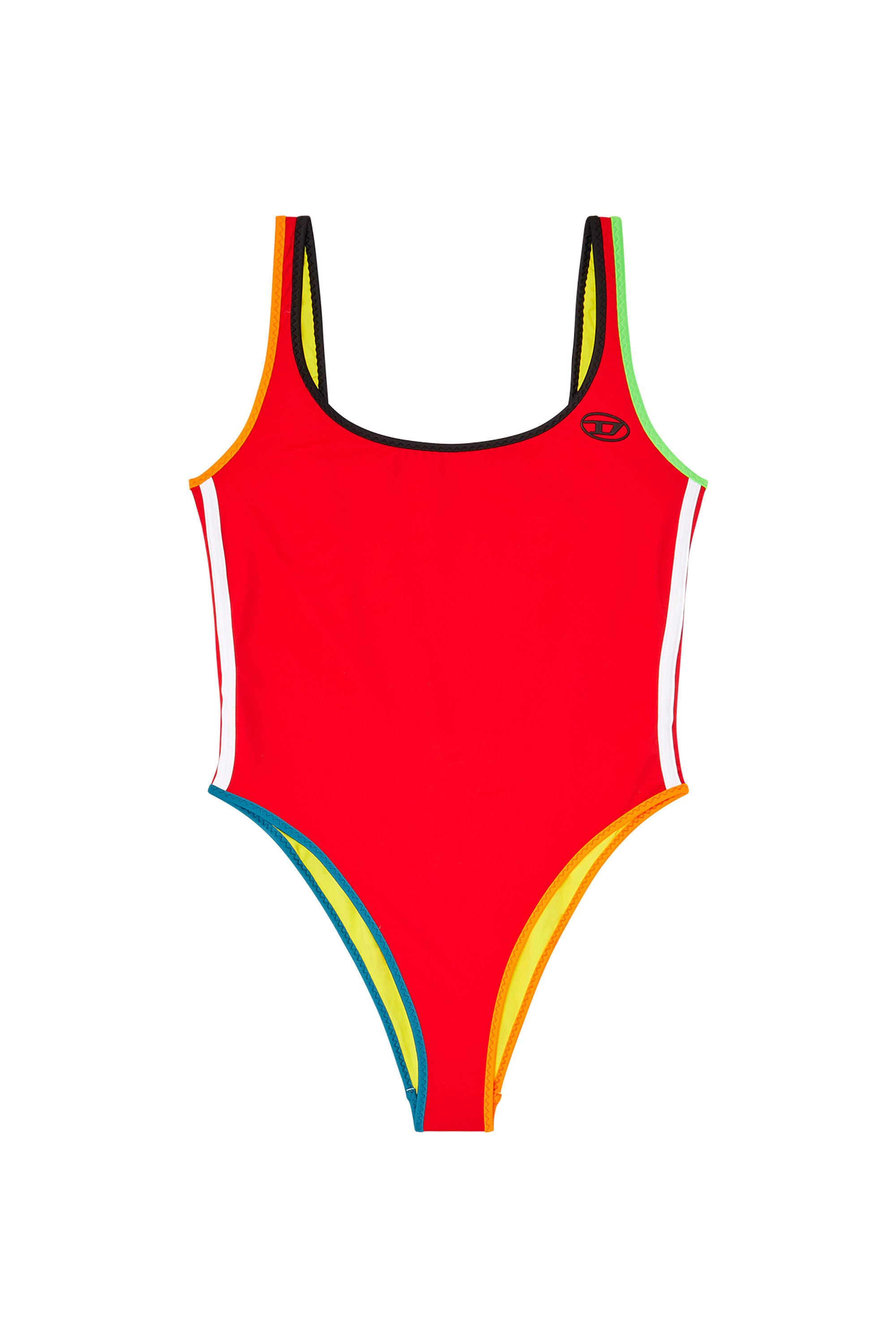 BRANDY-D-POP Color-block swimsuit with contrast trims｜マルチ