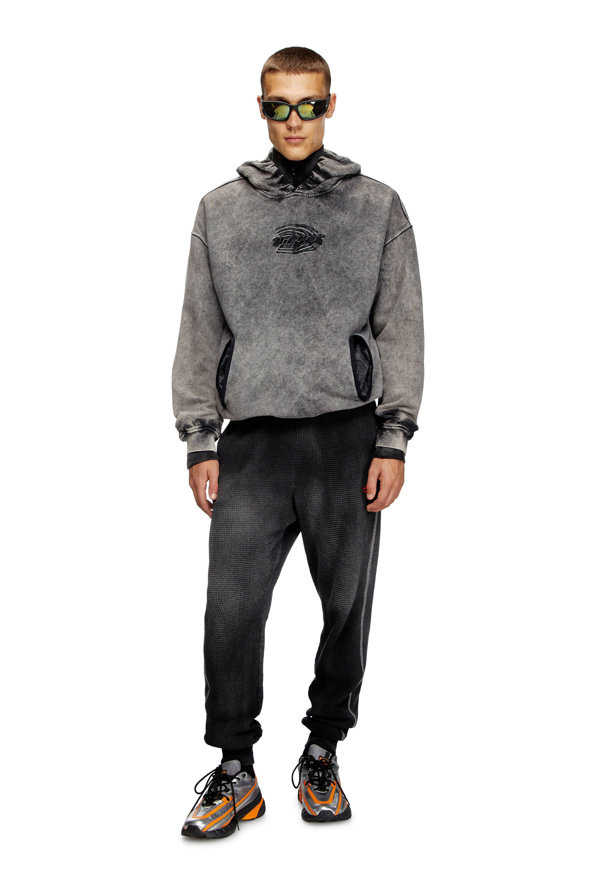 P-WAFY Waffle track pants｜ブラック｜メンズ｜DIESEL