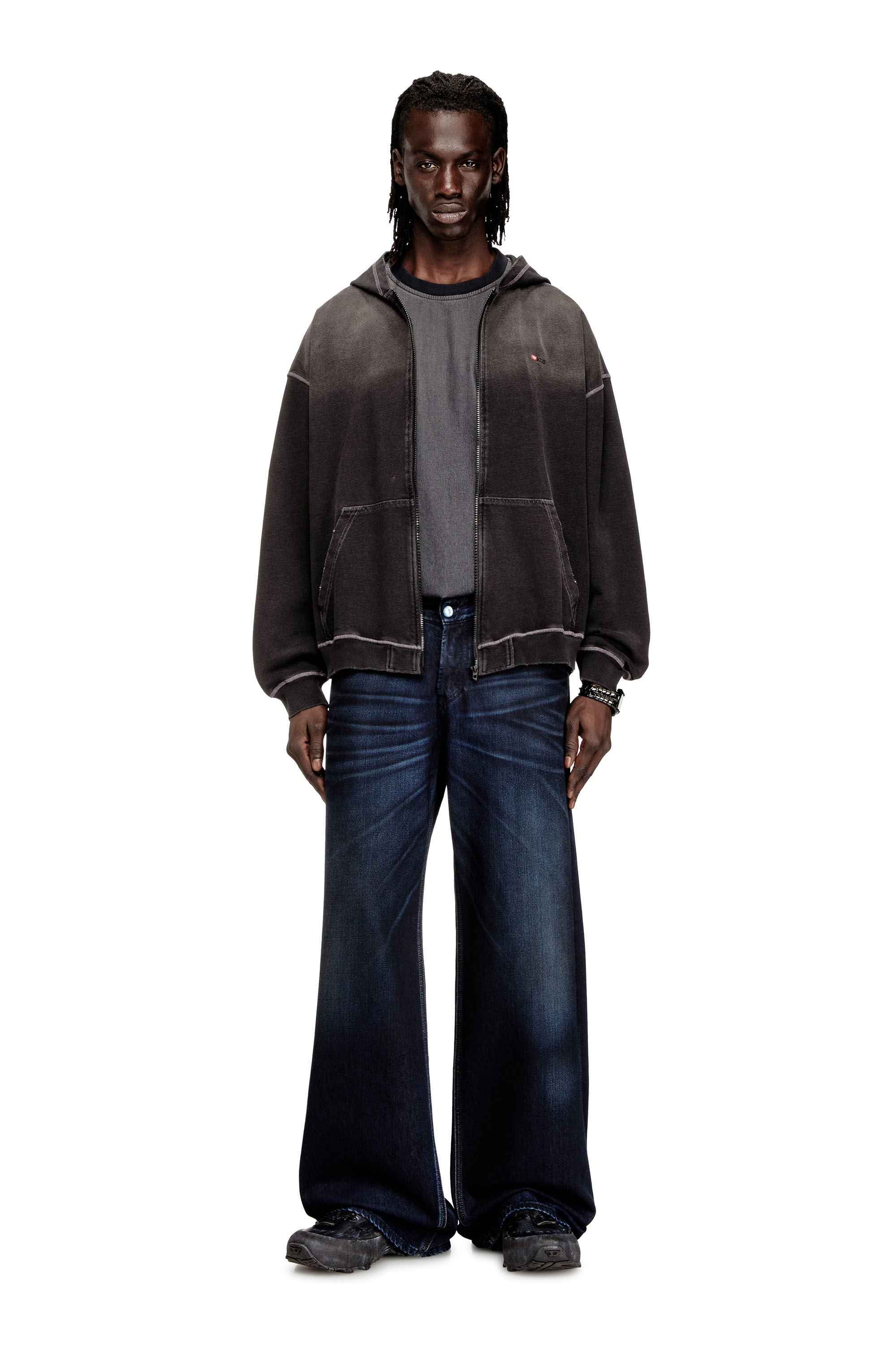 Diesel - S-BLAXTO-HOOD-ZIP, Male's ジップアップパーカー in グレー - 1