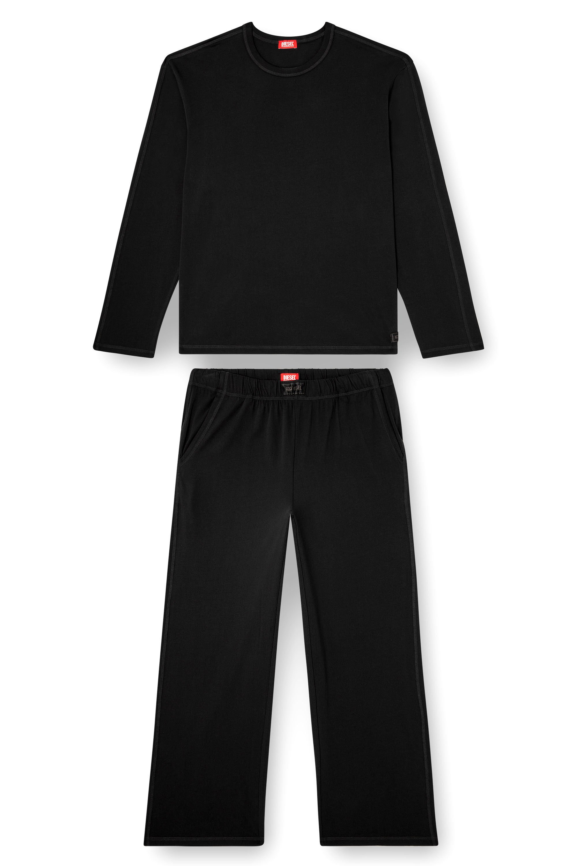 Diesel - SET-ADRIAN-UTLT, Male's Pajamas in cotton jersey in ブラック - 2