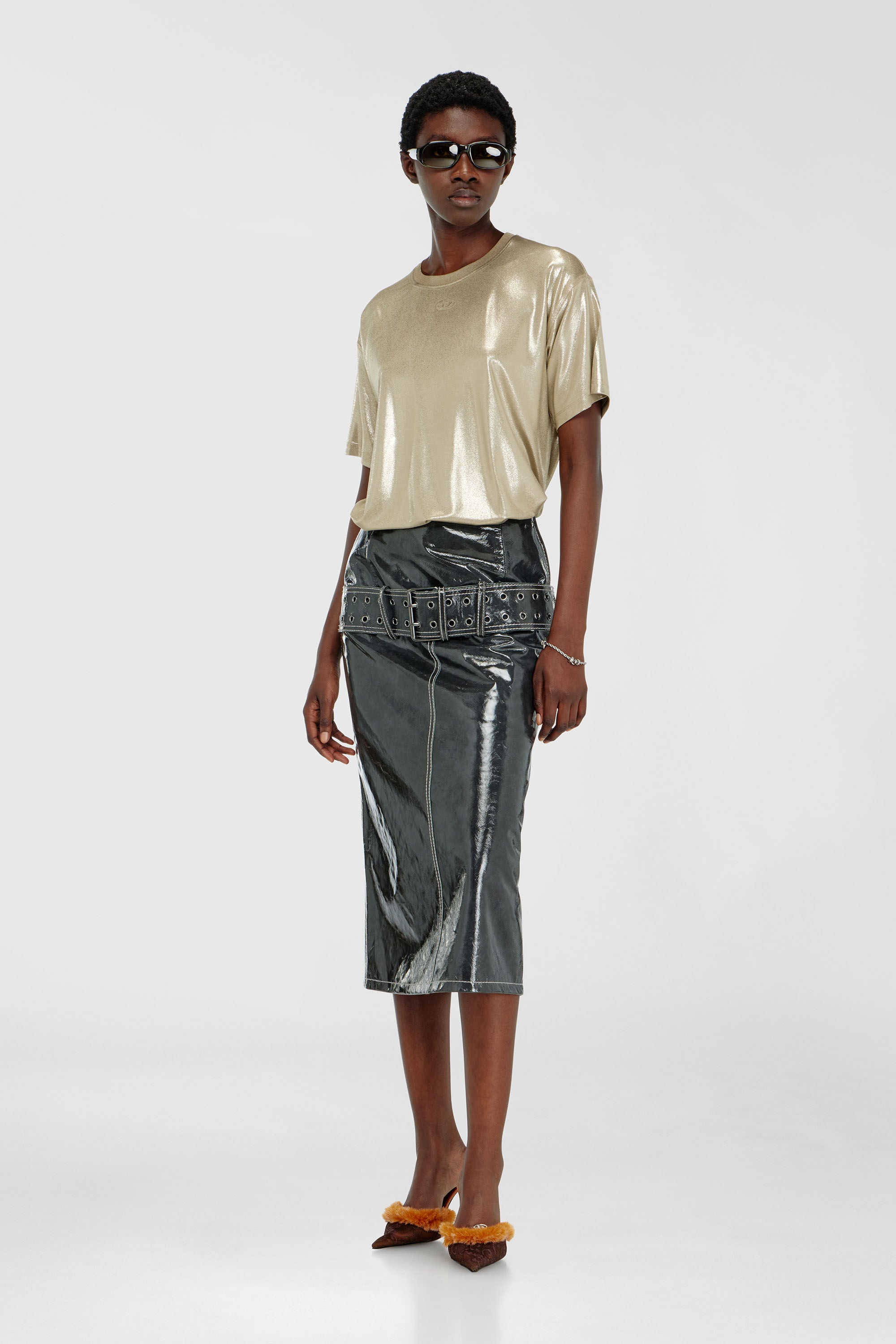 Diesel - T-NORMY-AA2, Female's Tシャツ in ゴールド - 1
