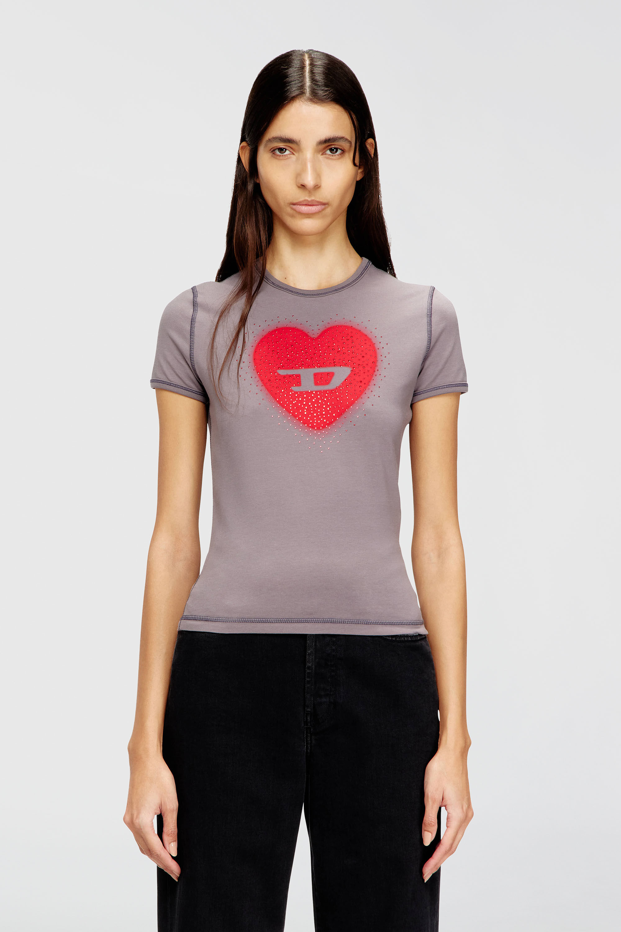 T-UNCUTIES-LONG-S5 Tシャツ｜グレー｜ウィメンズ｜DIESEL