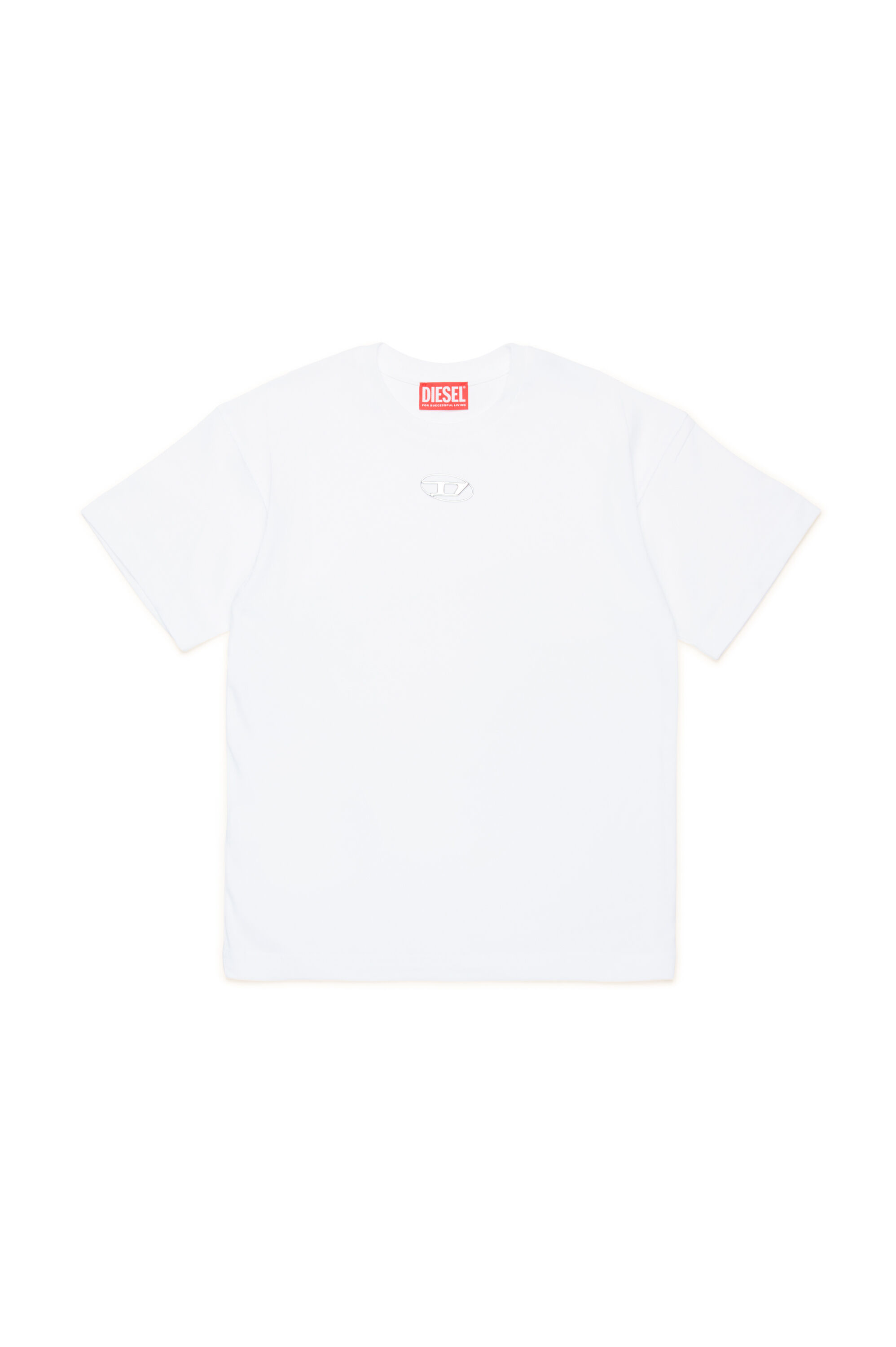 Diesel - TMARCUS OVER, Male's T-shirt with metallic Oval D in ホワイト - 1