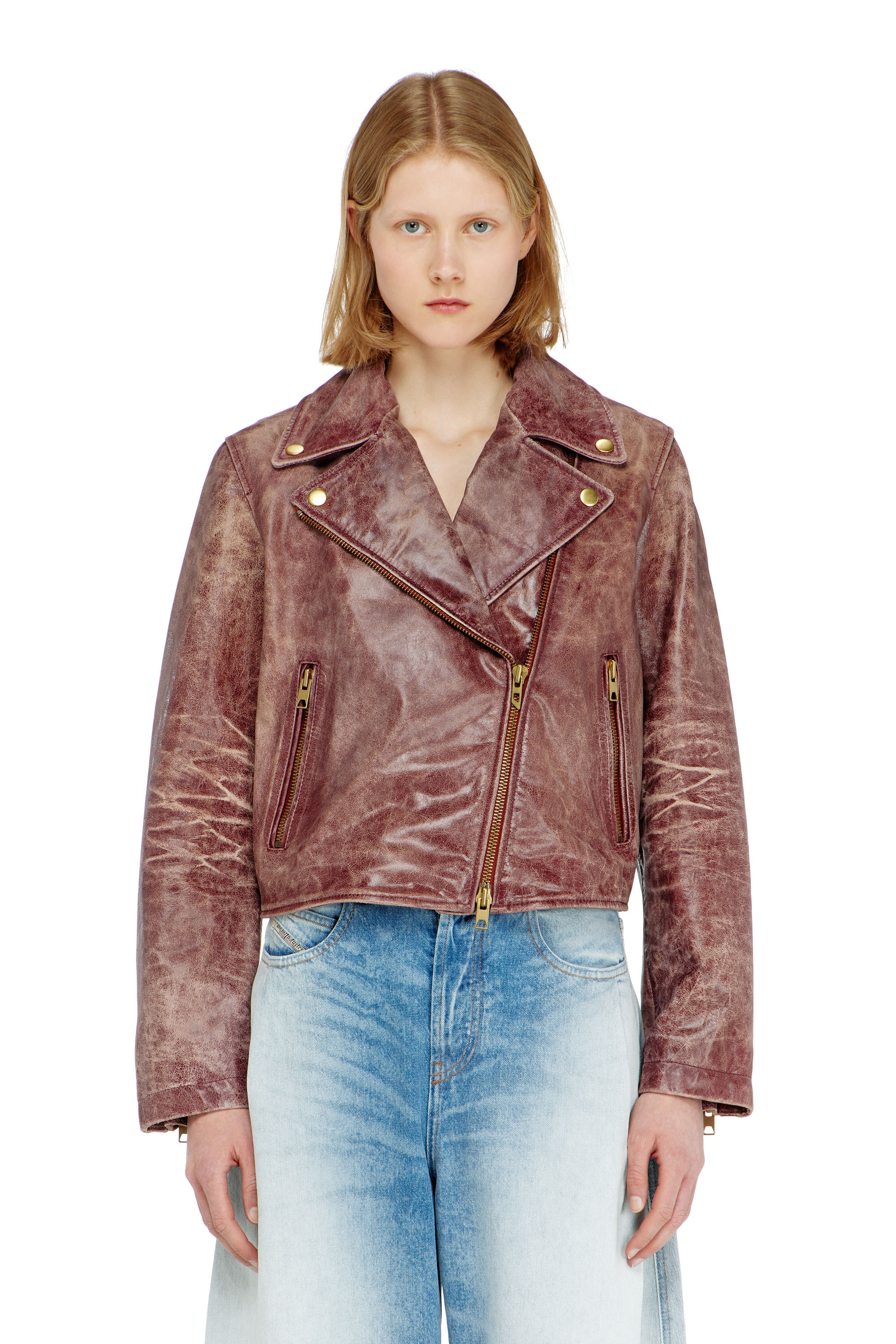 Diesel - L-UNATIC-T1, Female's レザージャケット in ブラウン - 6
