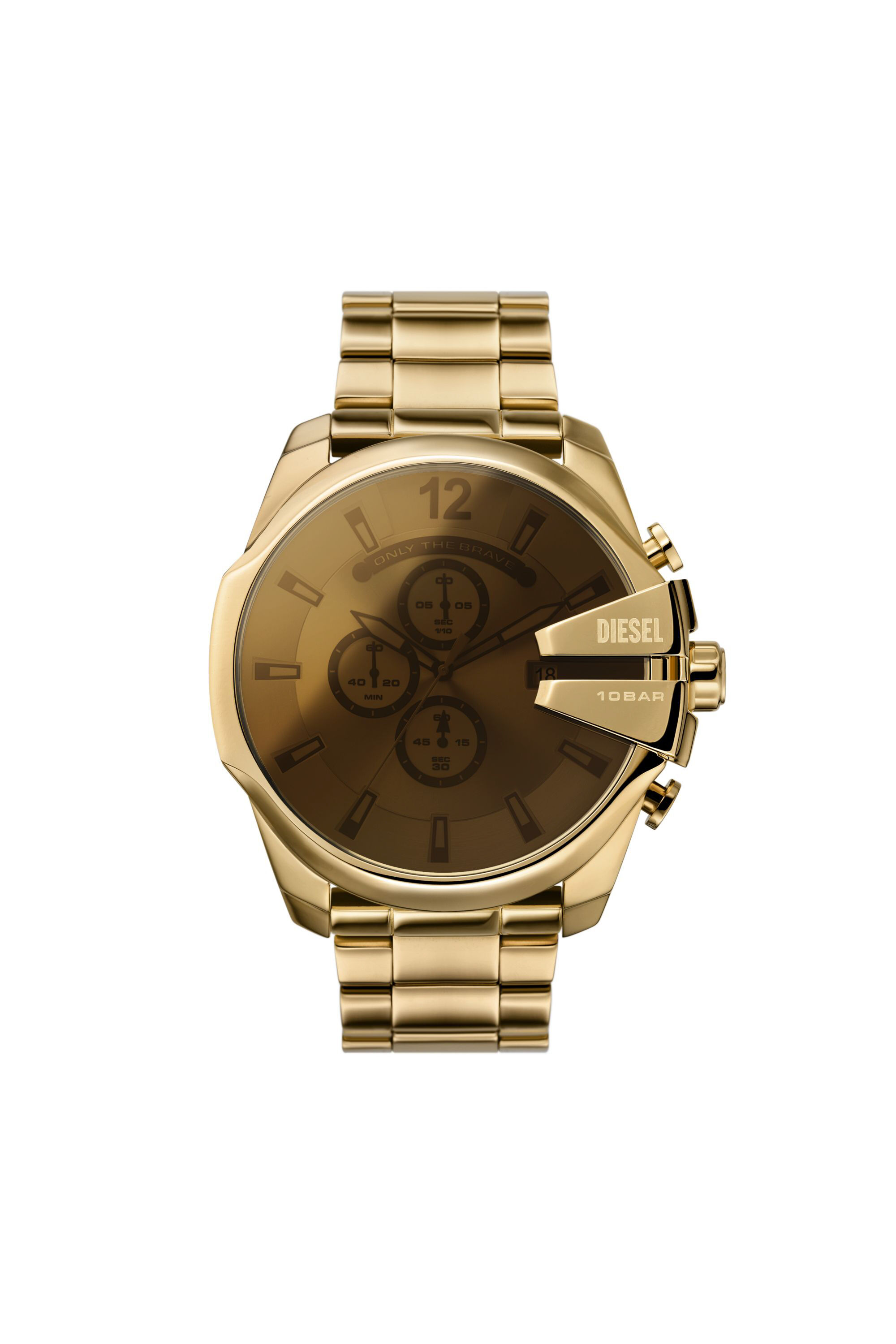 Diesel - DZ4662, Male's Mega Chief chronograph gold-tone stainless steel watch in ゴールド - 1