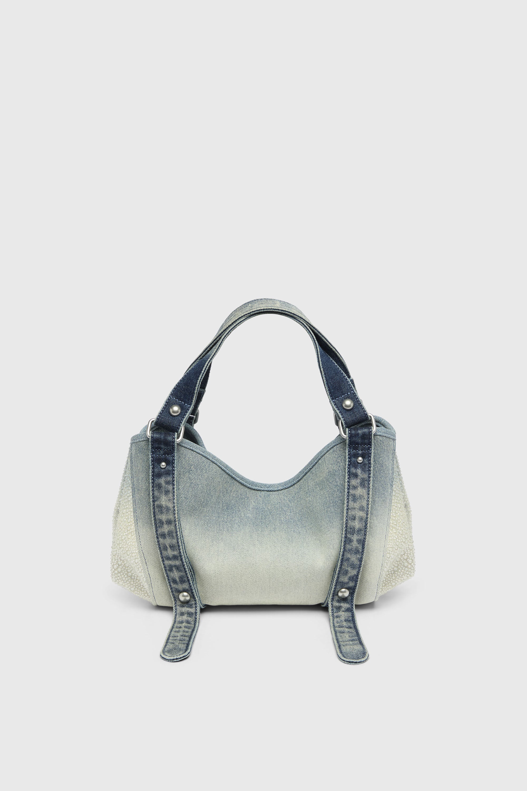 Diesel - D-ONE TOPHANDLE S, Female's D-One-Small top-handle bag in crystal solarised denim in ブルー - 2