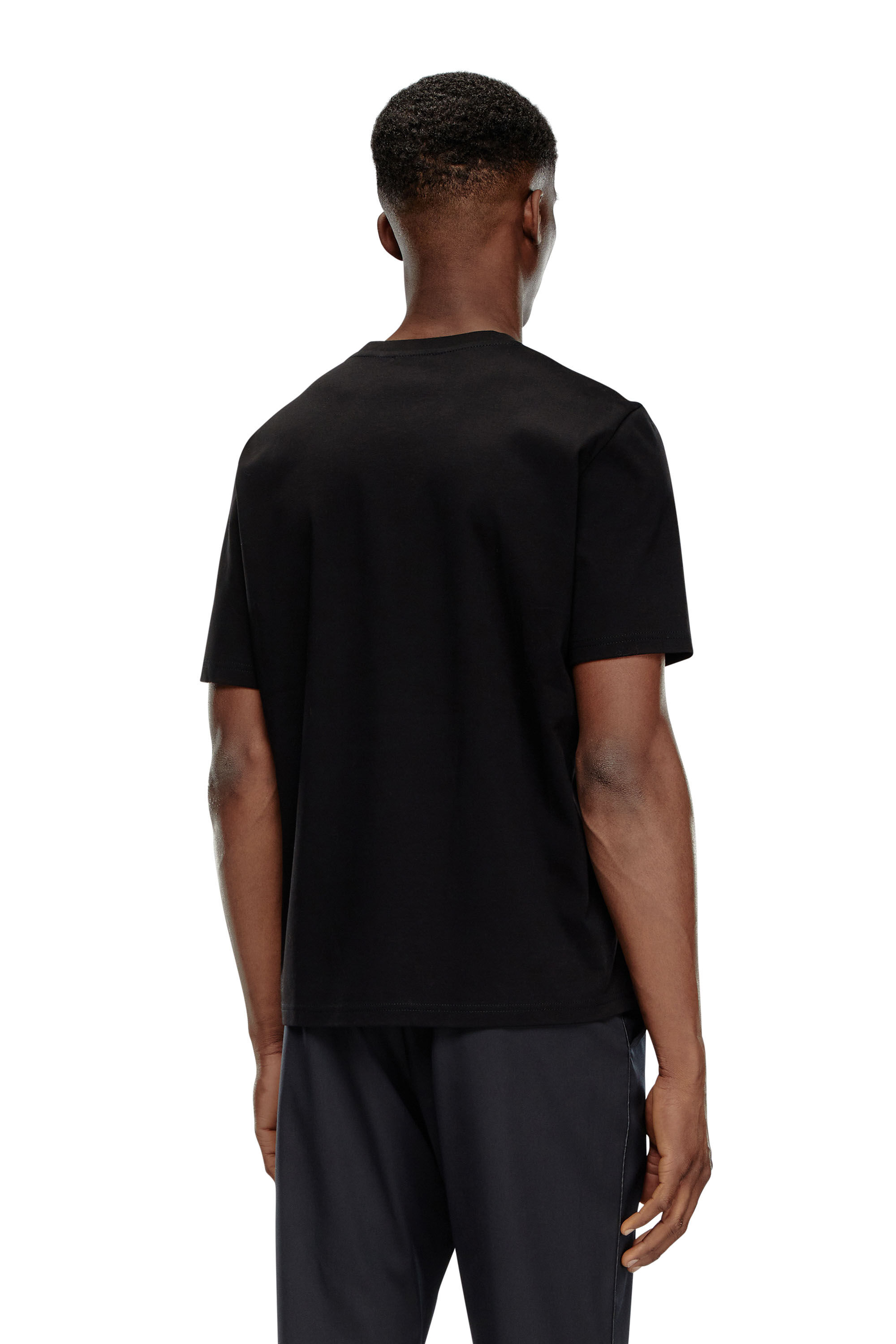 Diesel - T-MADJUST-K1, Male's Interlock T-shirt with tonal Diesel print in ブラック - 4