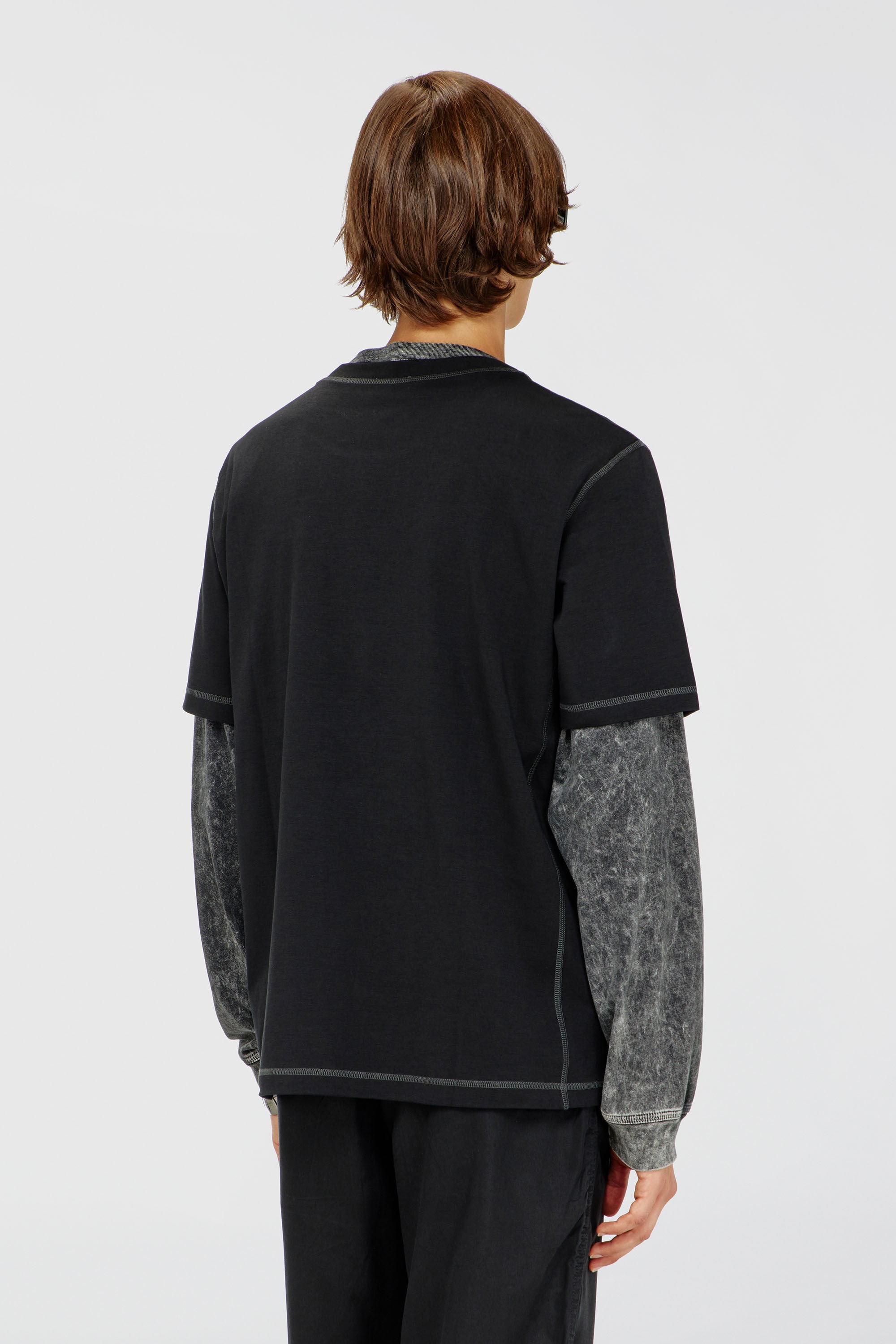 Diesel - T-MADJUST-TR, Male's Tシャツ in ダークグレー - 4