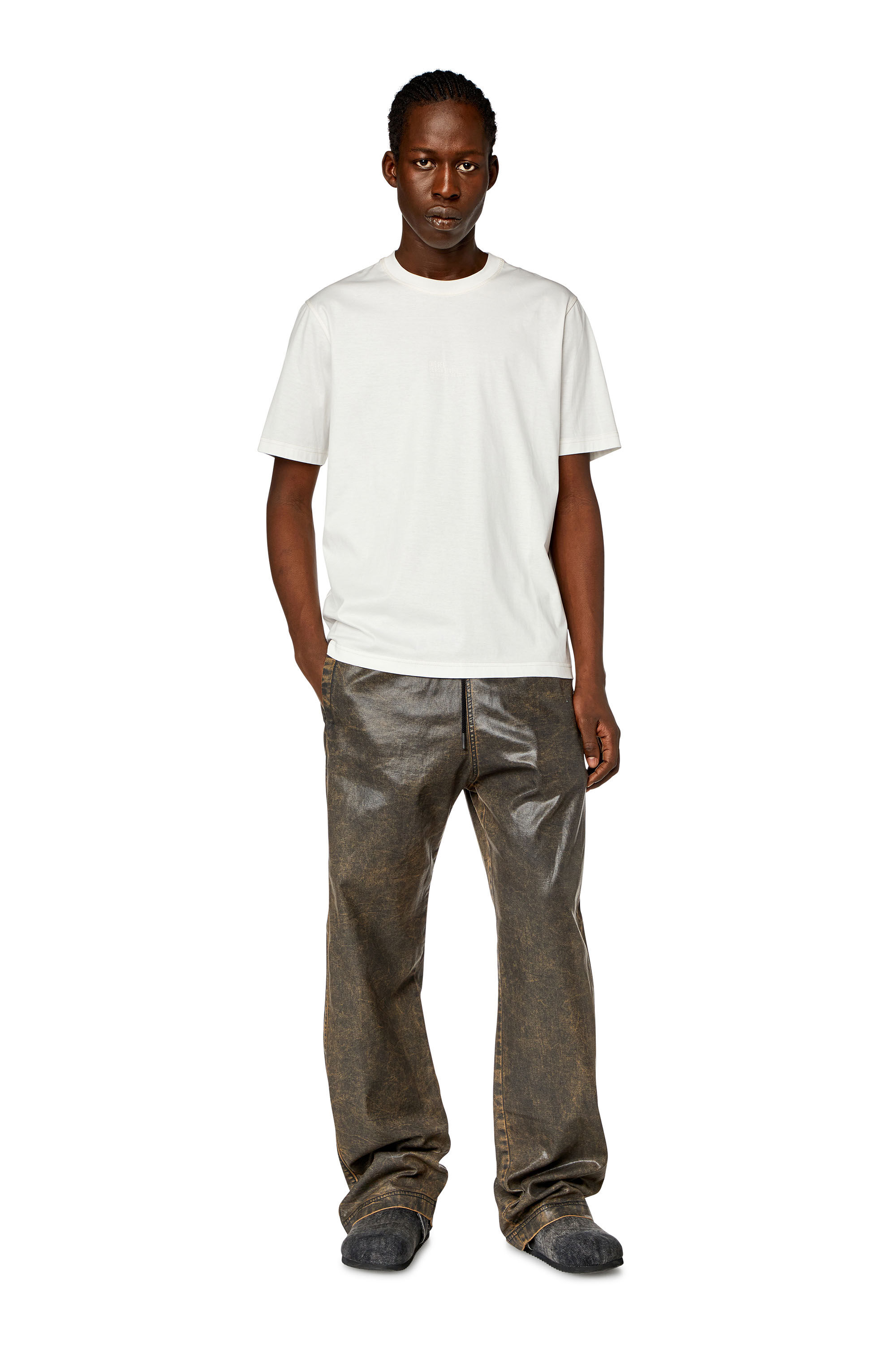 Diesel メンズ Tシャツ T-MUST-SLITS-N2 ディーゼル スタジオ プリント 