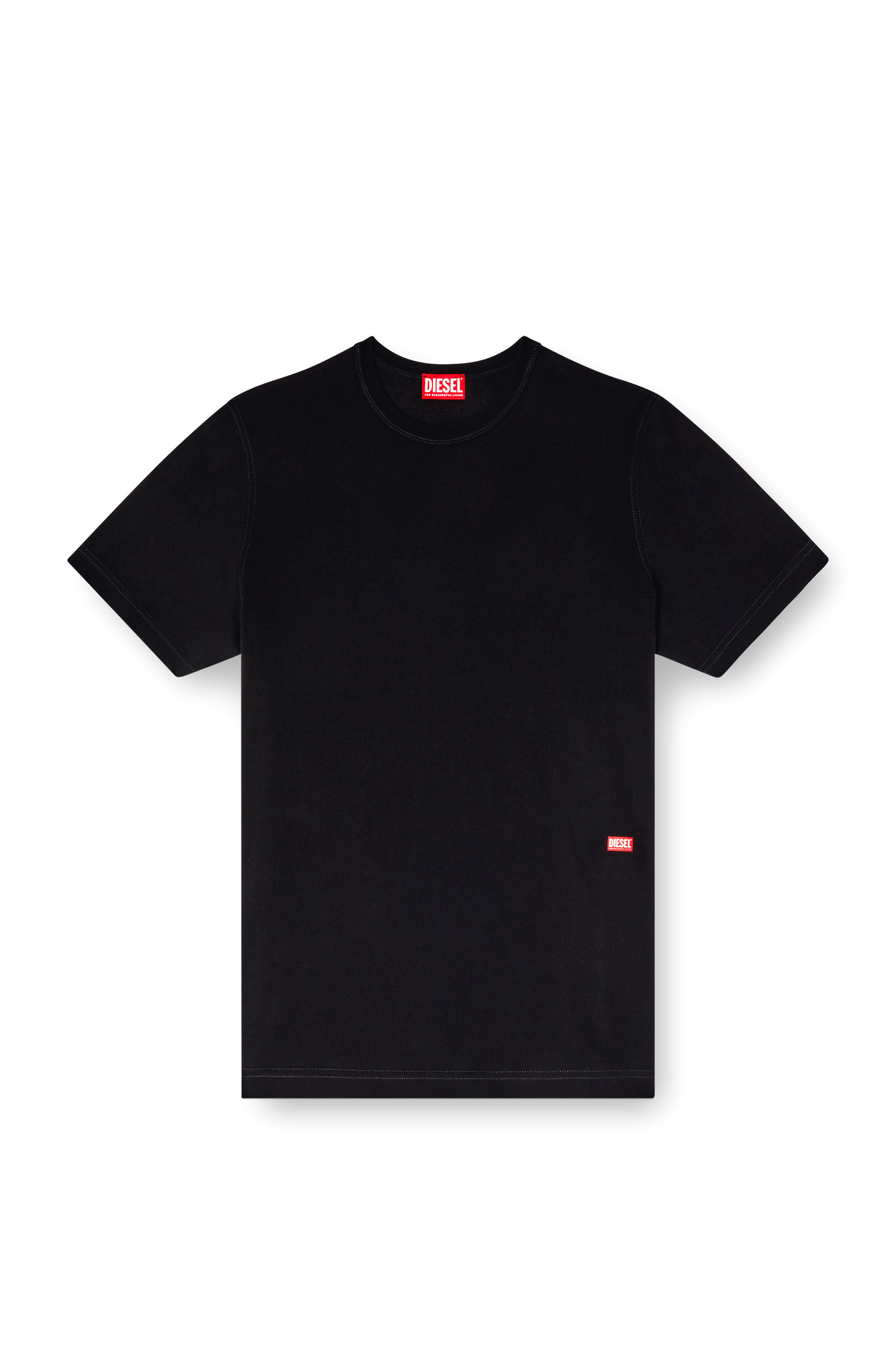 Diesel - T-ADJUST-SLITS-R13, Male's T-shirt with runway set print in ブラック - 2