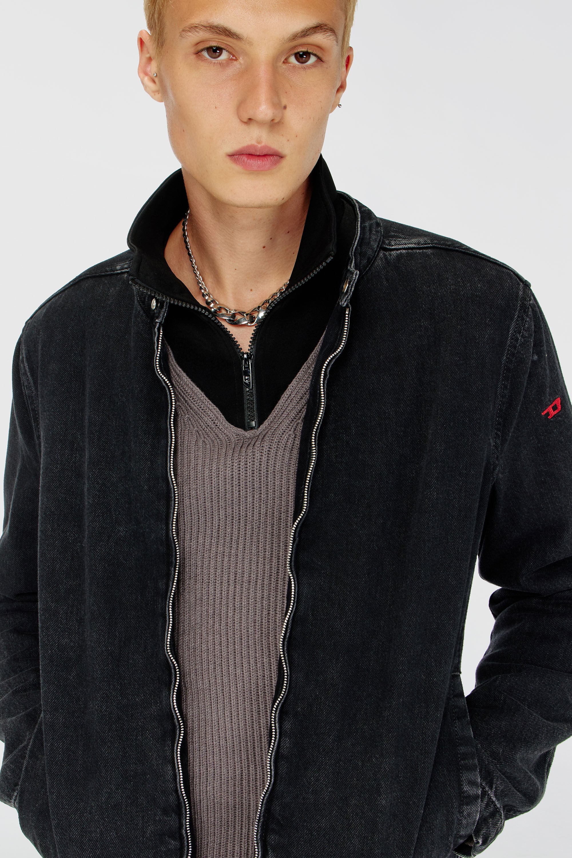 Diesel - D-GLORY, Male's デニムジャケット in ブラック - 4