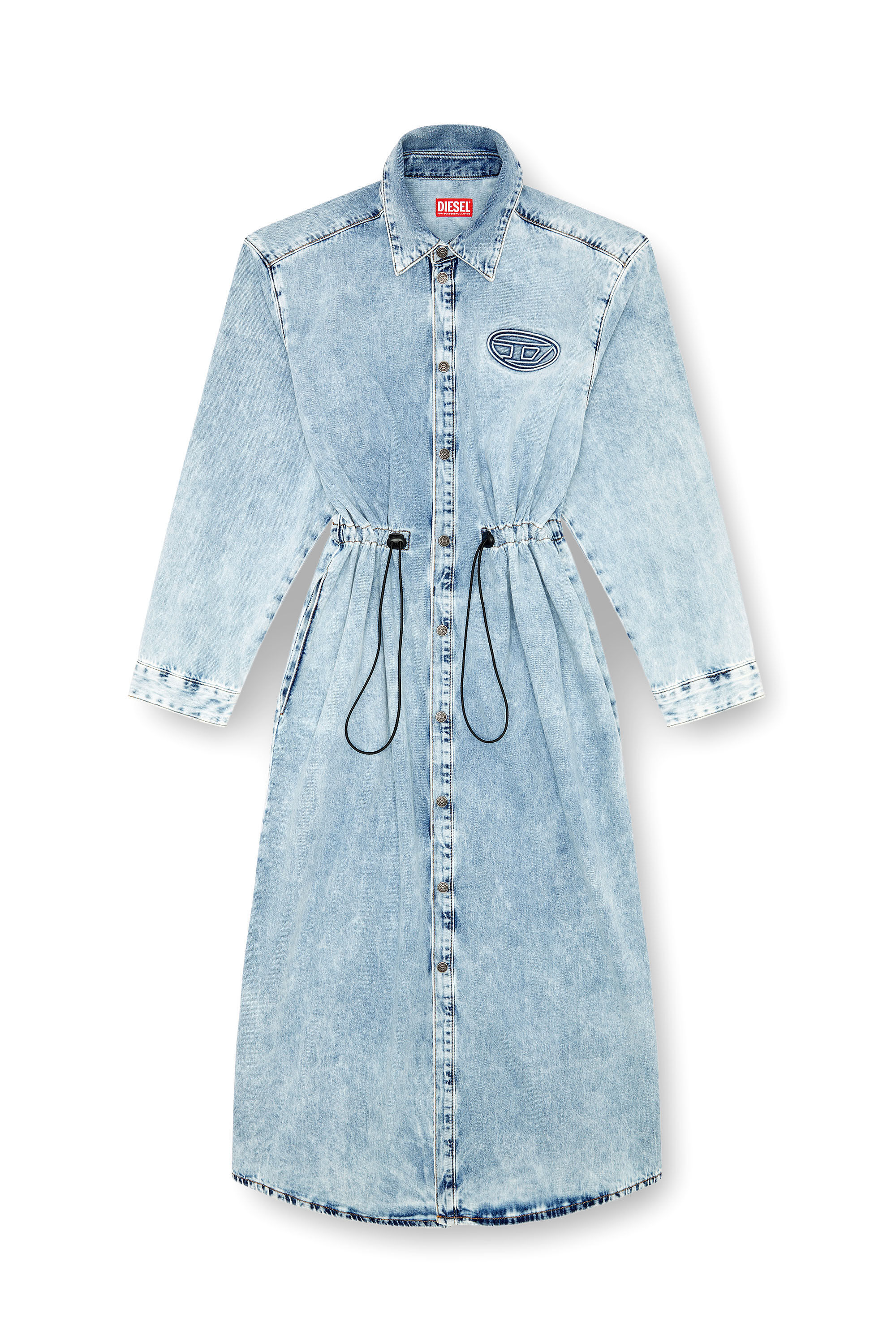 Diesel - DE-REAMY-S, Female's Maxi dress in marbled denim in ライトブルー - 2