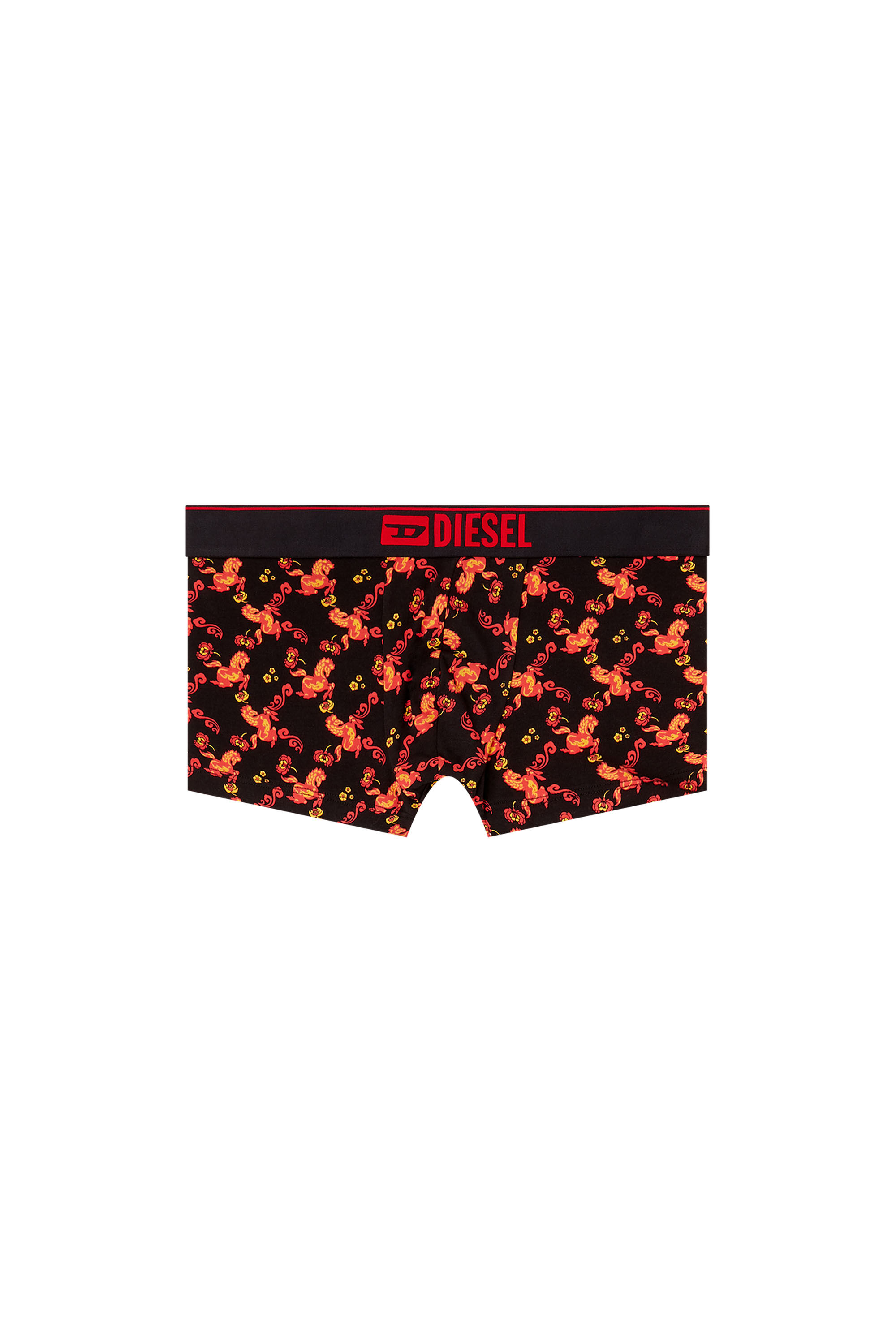 Diesel - DAMIEN-GFT, Male's Boxer briefs in cotton with all-over print in ブラック/レッド - 2