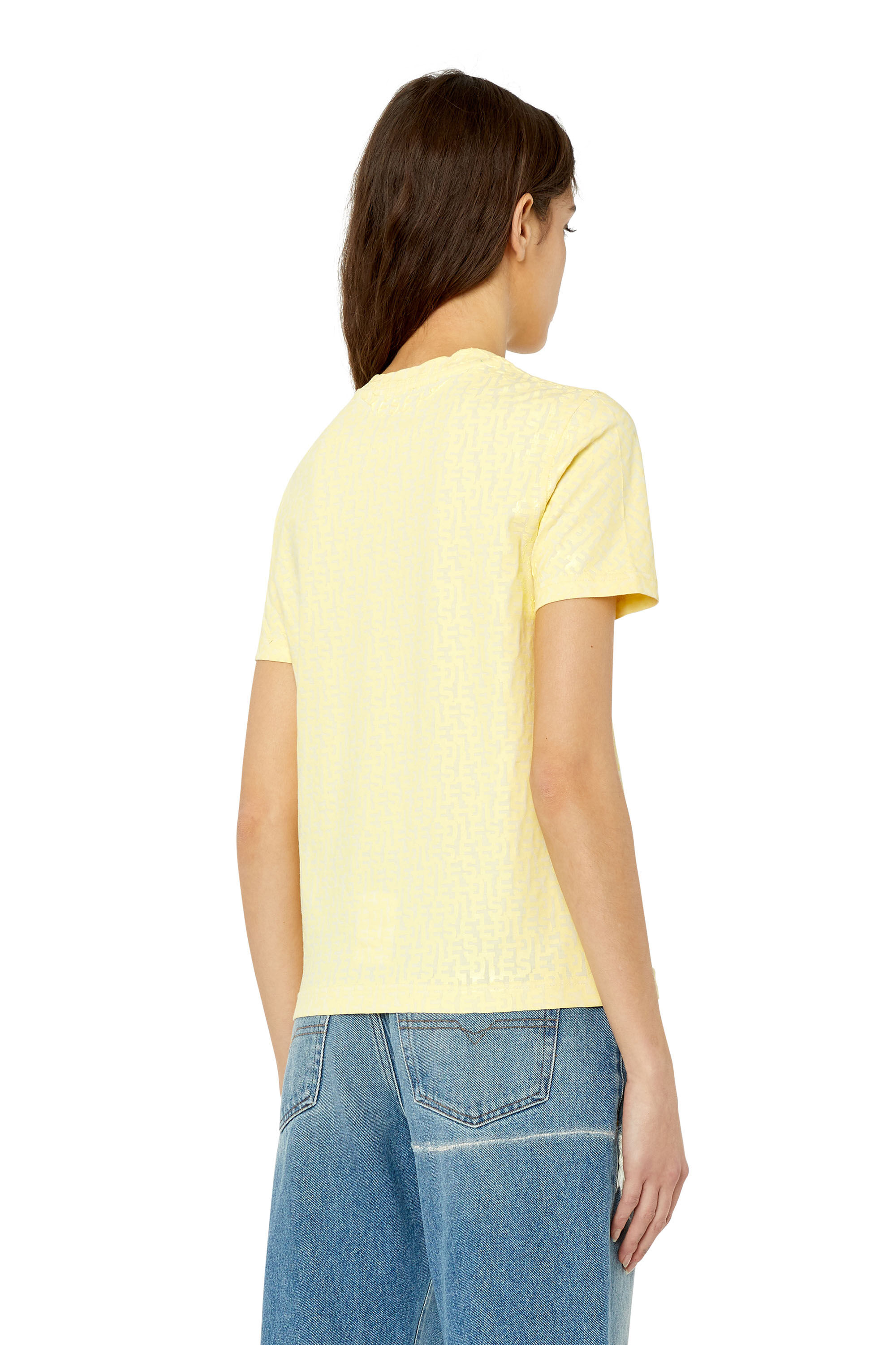 Diesel - T-REG-MONO, Female's 半袖Tシャツ トップス モノグラム in Yellow - 4