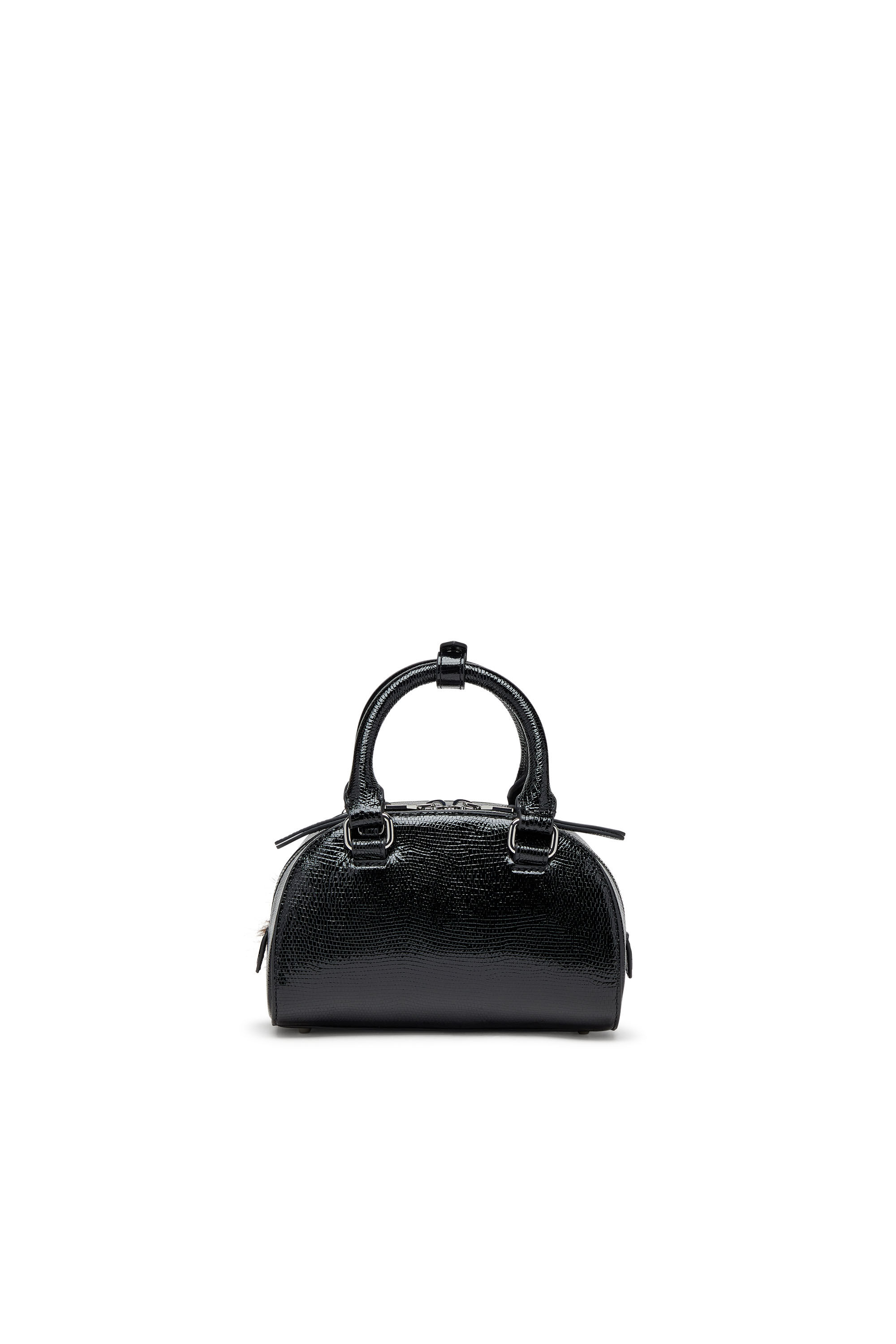 Diesel - 1DR DOME CROSSBODY, Female's 1DR Dome-Mini bowling bag in embossed leather in ブラック - 2
