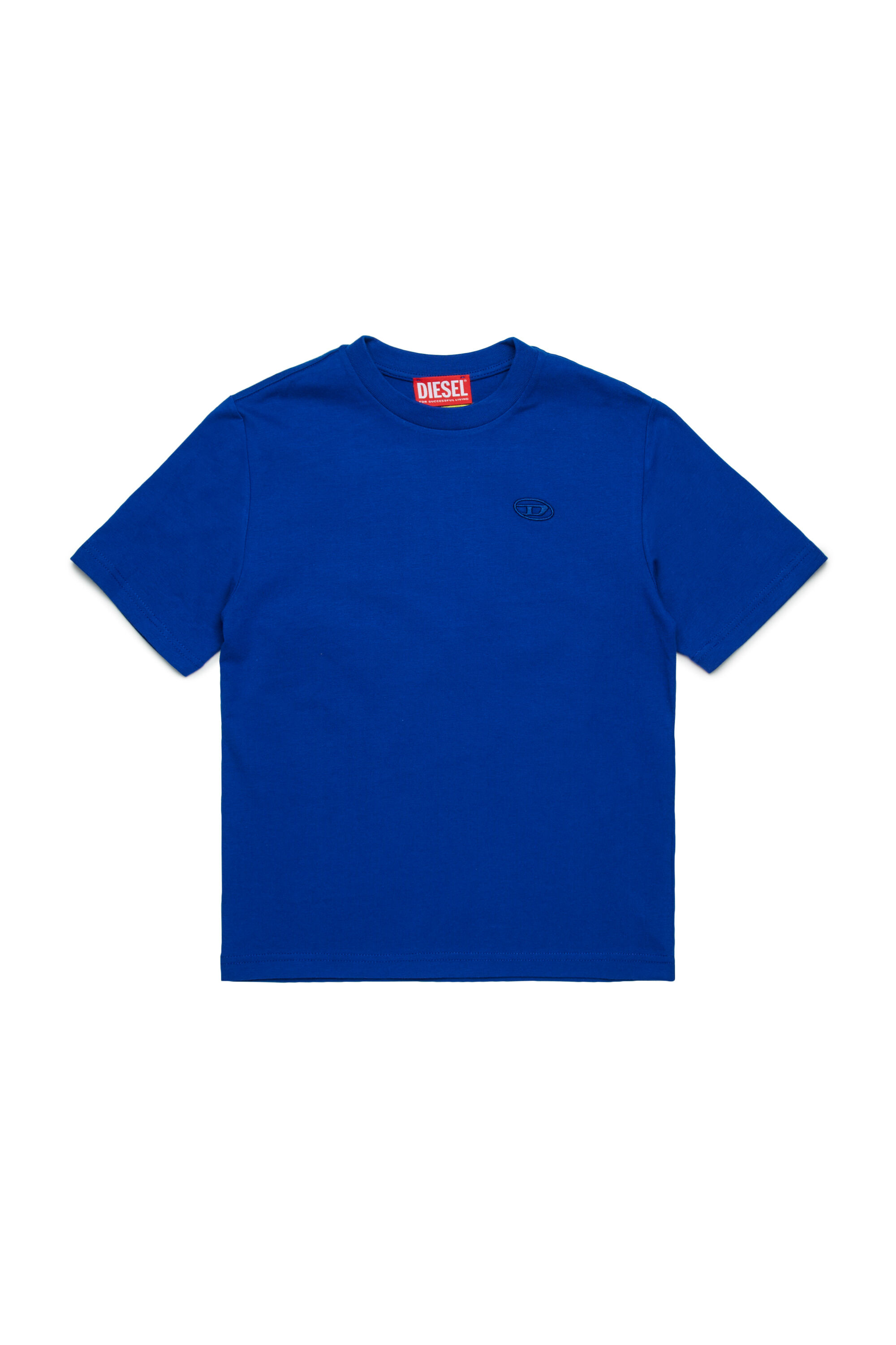 Diesel - TBOGGYMEGOVALD OVER, Male's T-shirt with mega Oval D embroidery in ブルー - 1