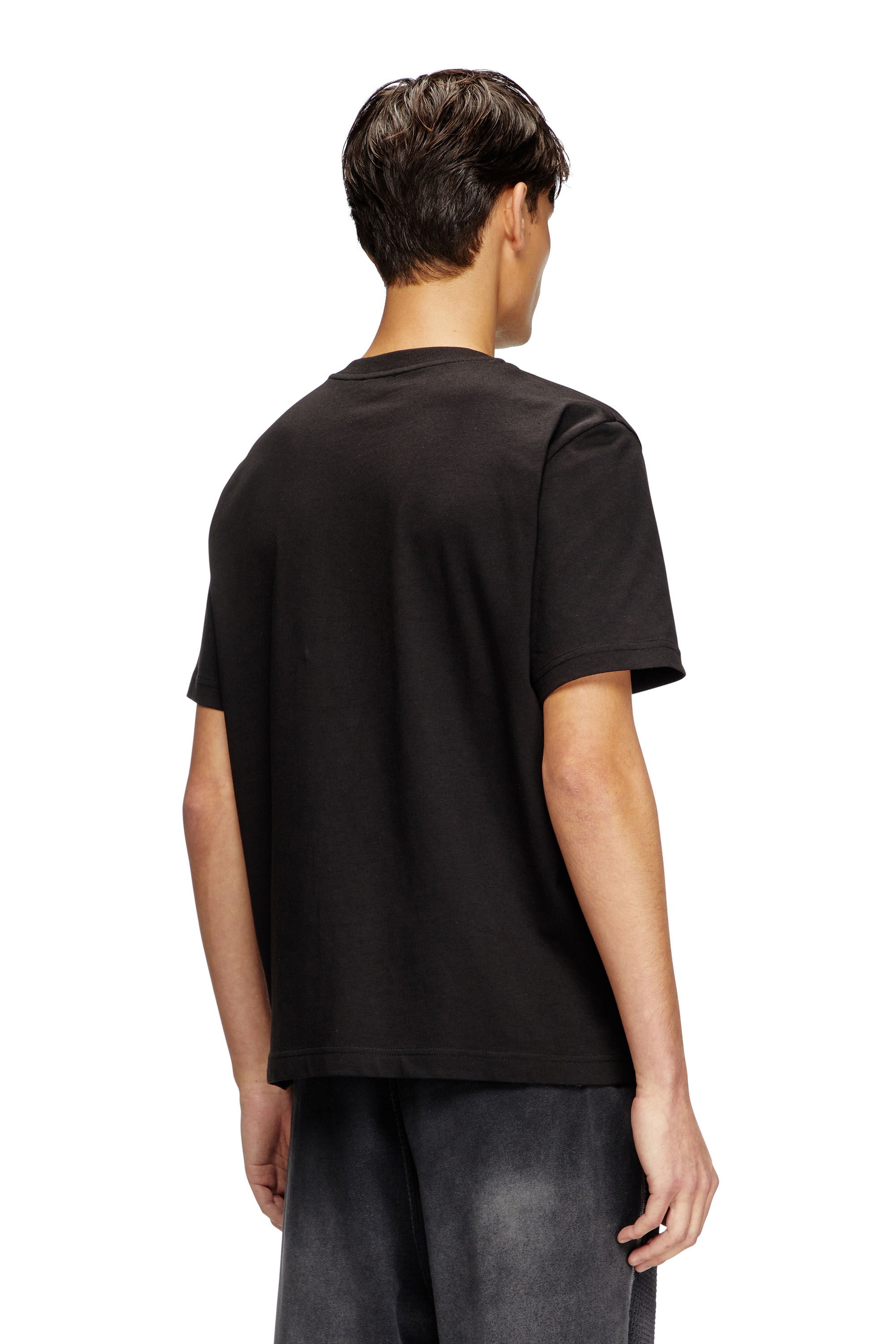 Diesel - T-ADJUST-BIGOVAL, Male's T-shirt with embossed Oval D in ブラック - 4