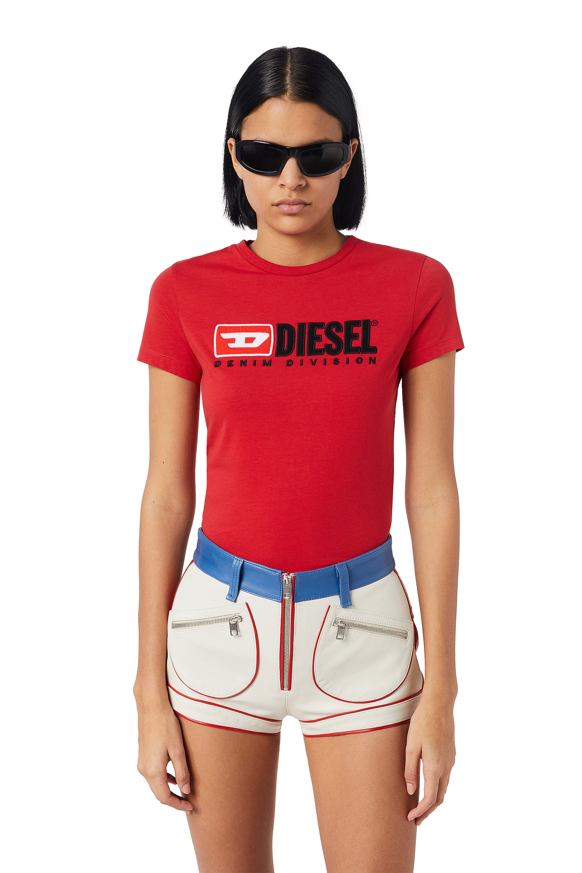 Diesel - T-SLI-DIV, Female's 半袖 Tシャツ in レッド - 3